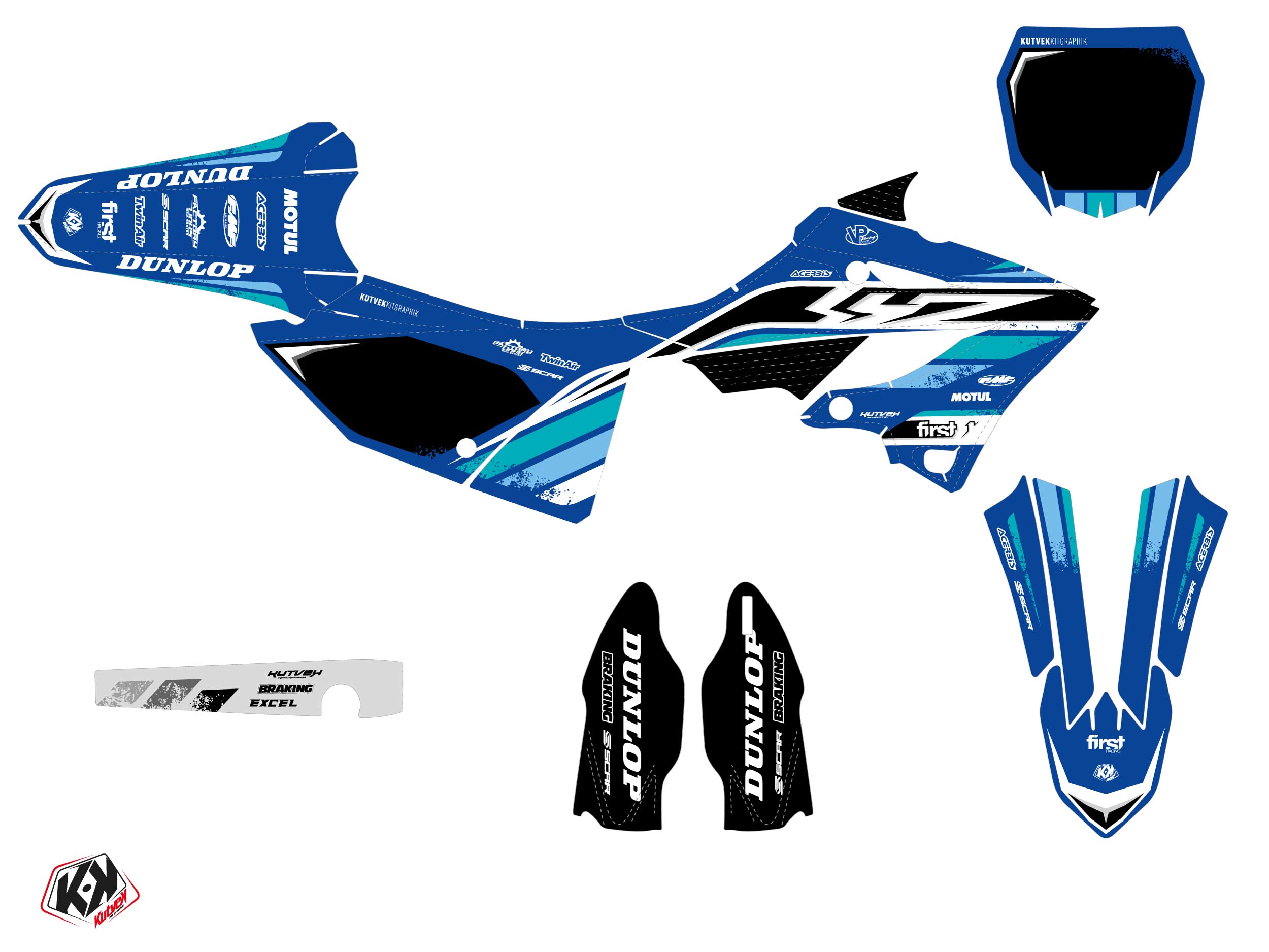 Kit Déco Motocross Trix Yamaha Yz 125 Noir