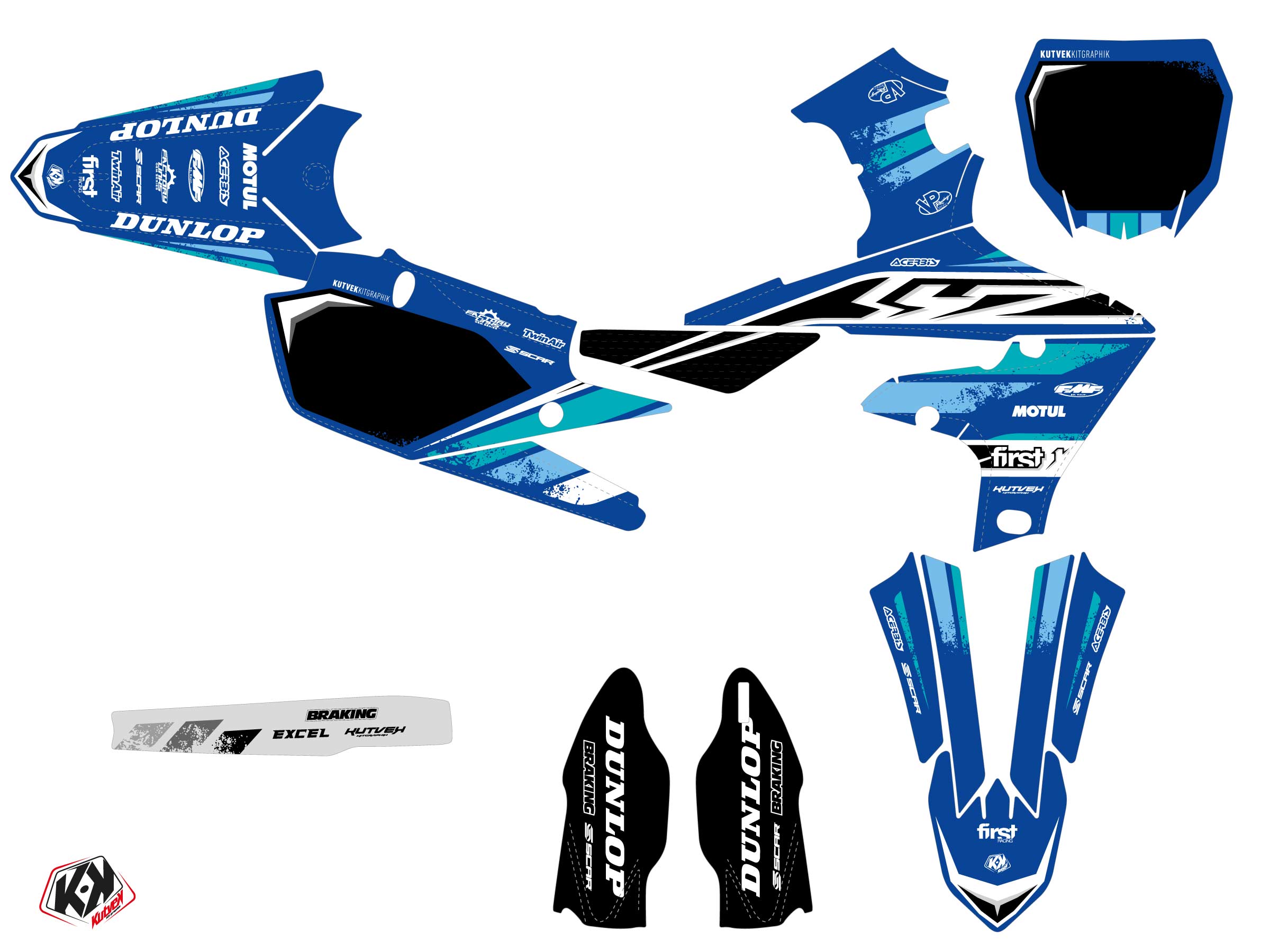 KIT DÉCO MOTOCROSS TRIX YAMAHA YZ 250 F BLEU