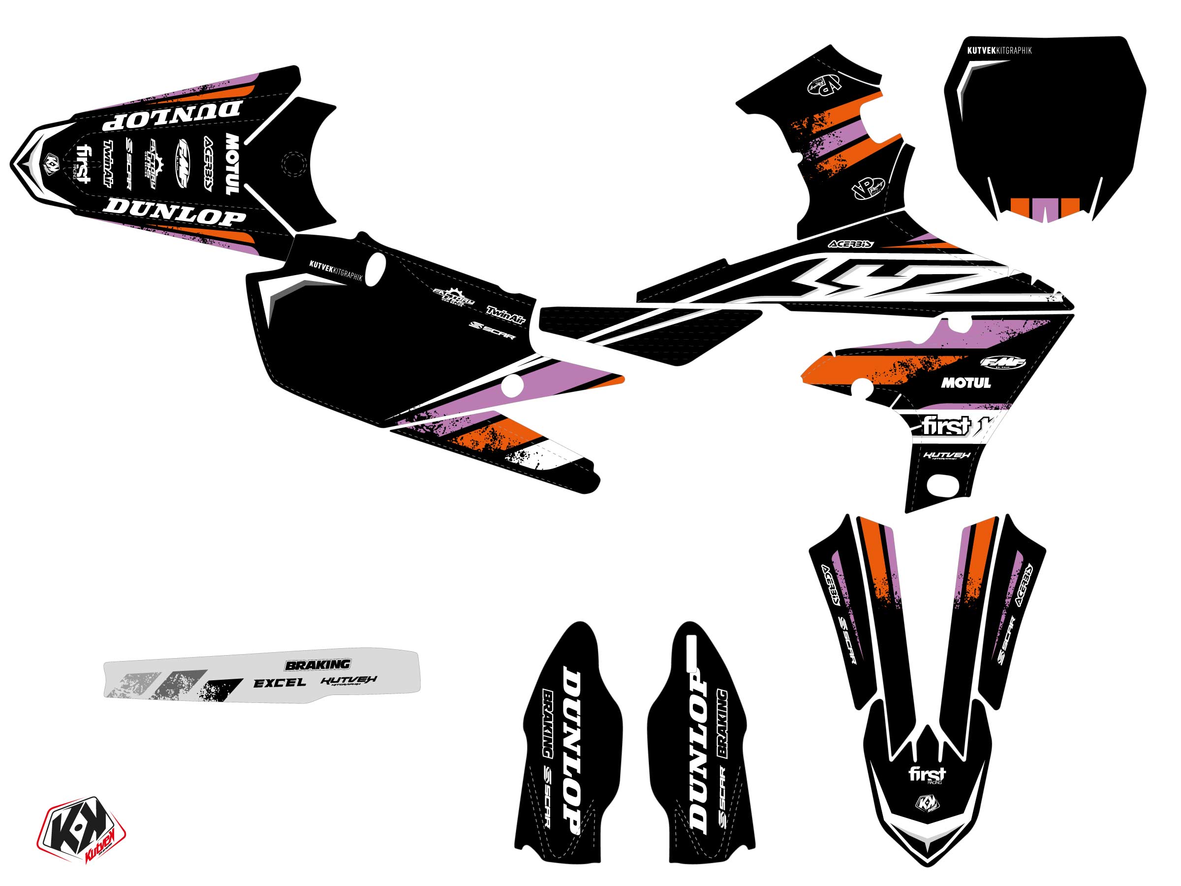 YAMAHA YZ 250 F DIRT BIKE TRIX GRAPHIC KIT BLACK