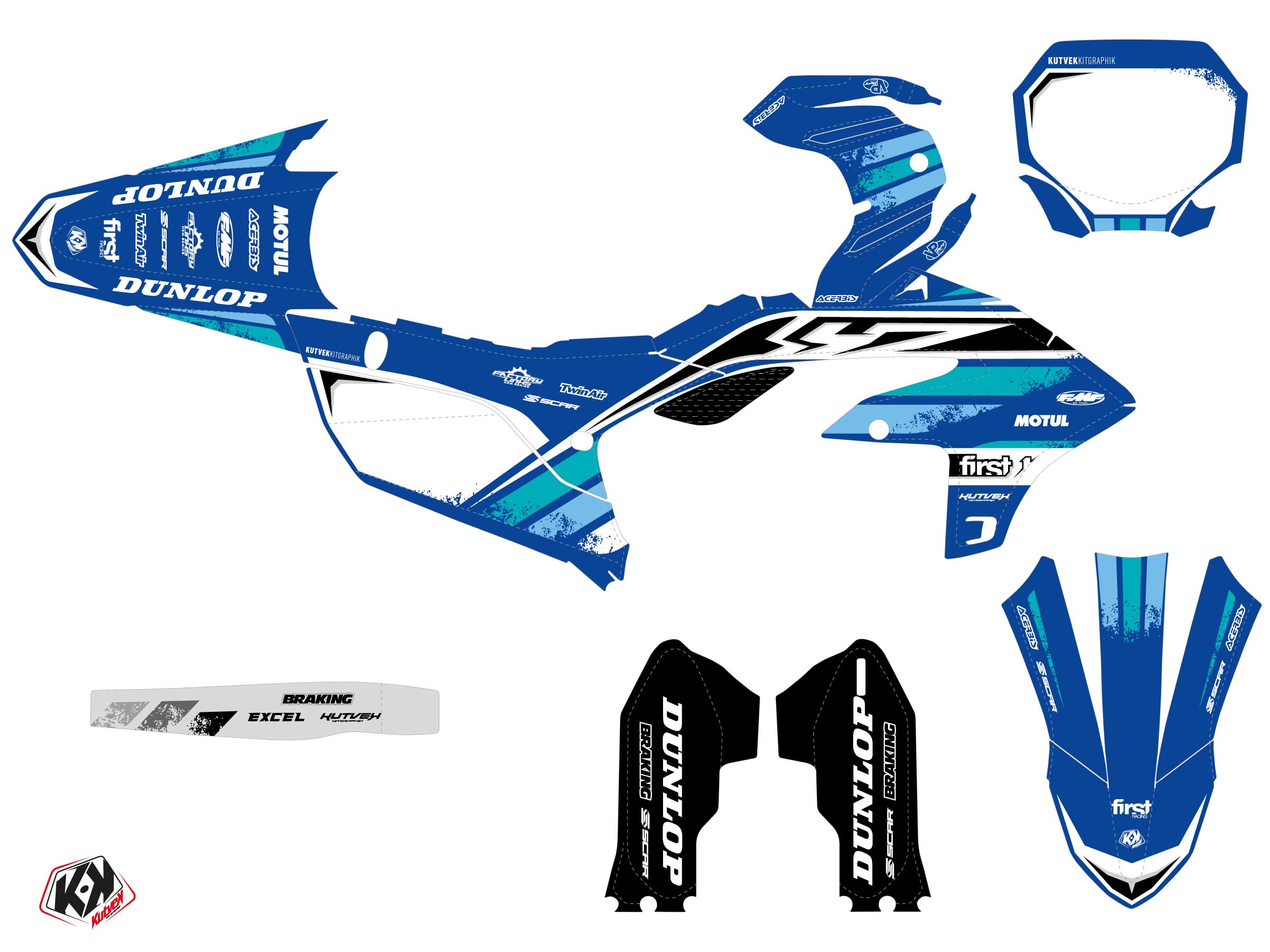 KIT DÉCO MOTOCROSS TRIX YAMAHA YZ 450 F BLEU