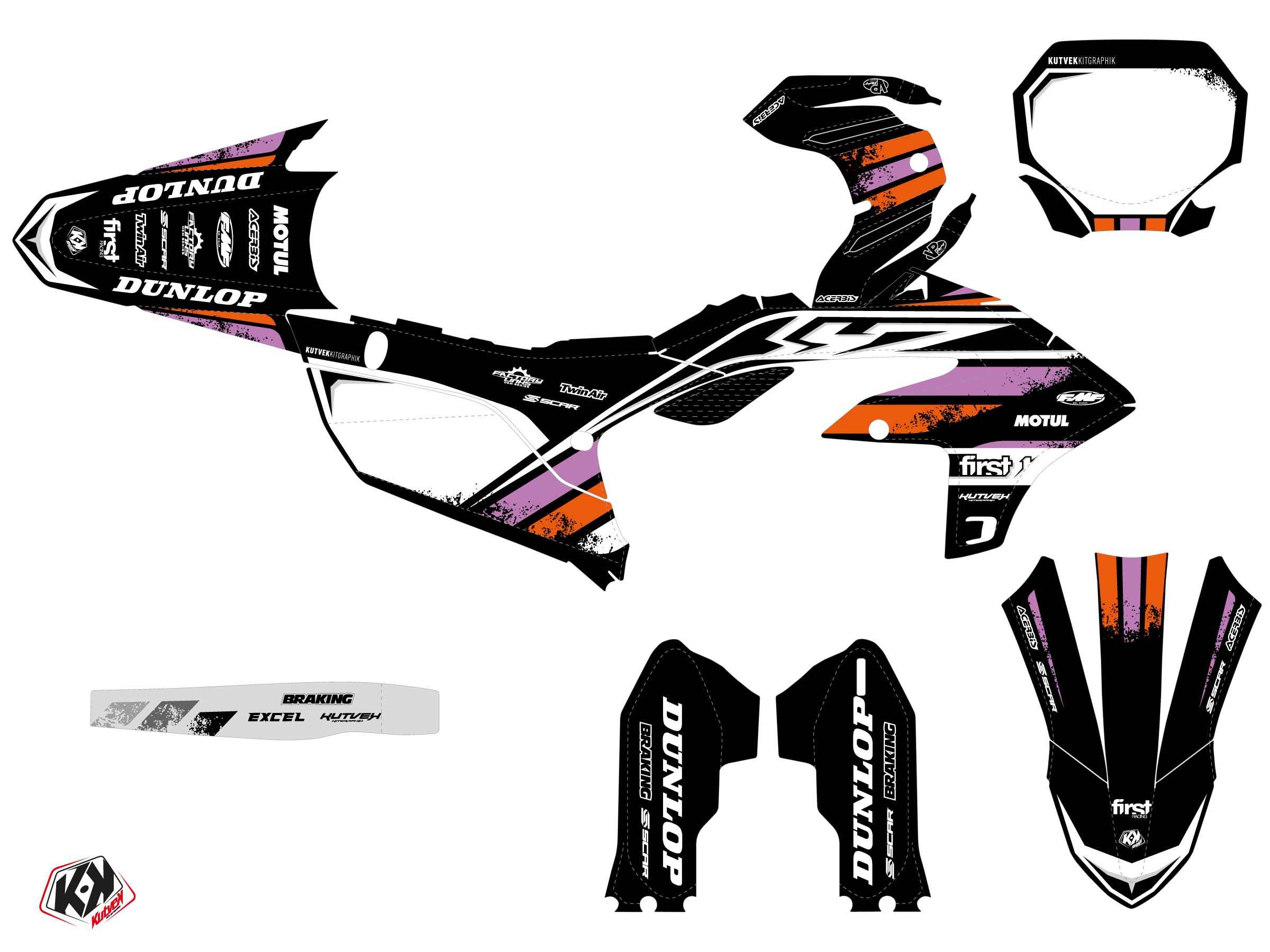 YAMAHA YZ 450 F DIRT BIKE TRIX GRAPHIC KIT BLACK