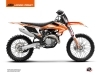 Kit Déco Moto Cross Trophy KTM 150 SX Orange Blanc