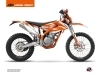 Kit Déco Moto Cross Trophy KTM 250 FREERIDE Orange Blanc