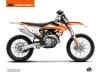 KTM 250 SX Dirt Bike Trophy Graphic Kit Orange Blanc