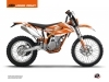 Kit Déco Moto Cross Trophy KTM 350 FREERIDE Orange Blanc