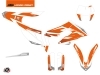 Kit Déco Moto Cross Trophy KTM 350 FREERIDE Orange Blanc