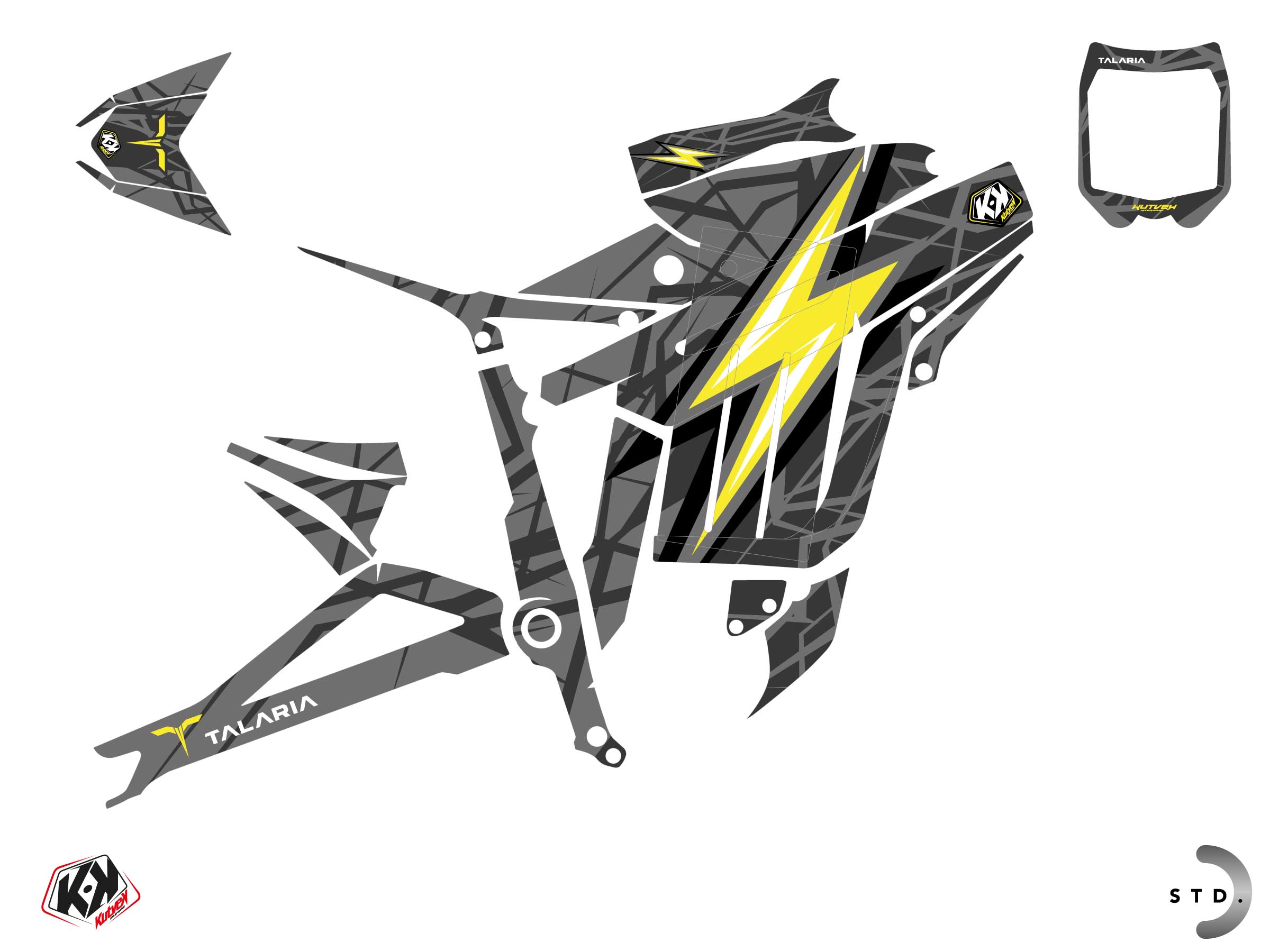 Talaria Sting Dirt Bike Volt Graphic Kit Yellow