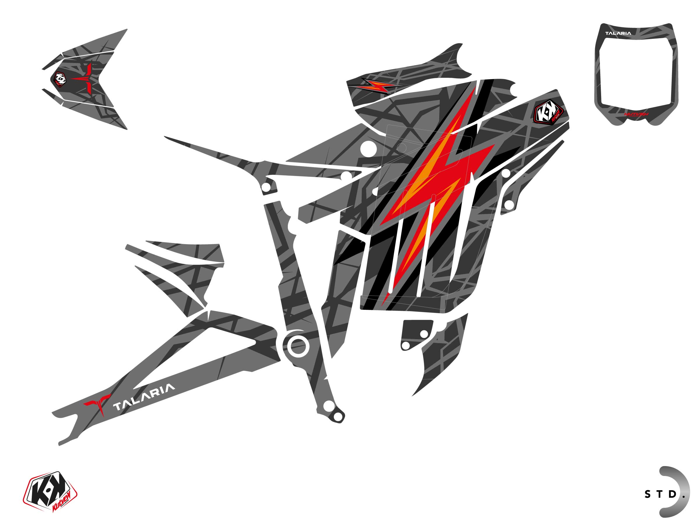 Talaria Sting Dirt Bike Volt Graphic Kit Red