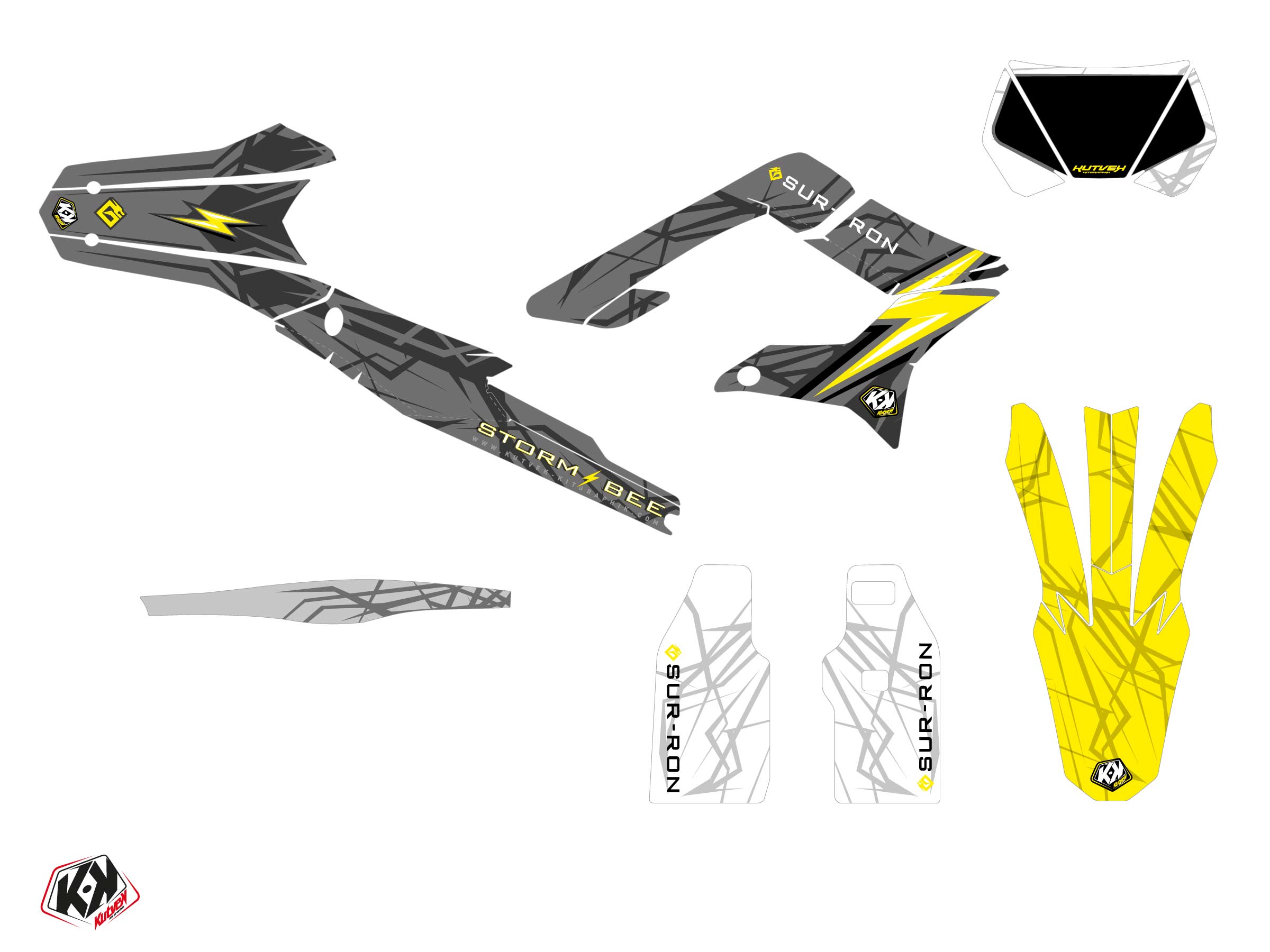 Kit Déco Motocross Volt Sur-ron Storm-bee Enduro Jaune