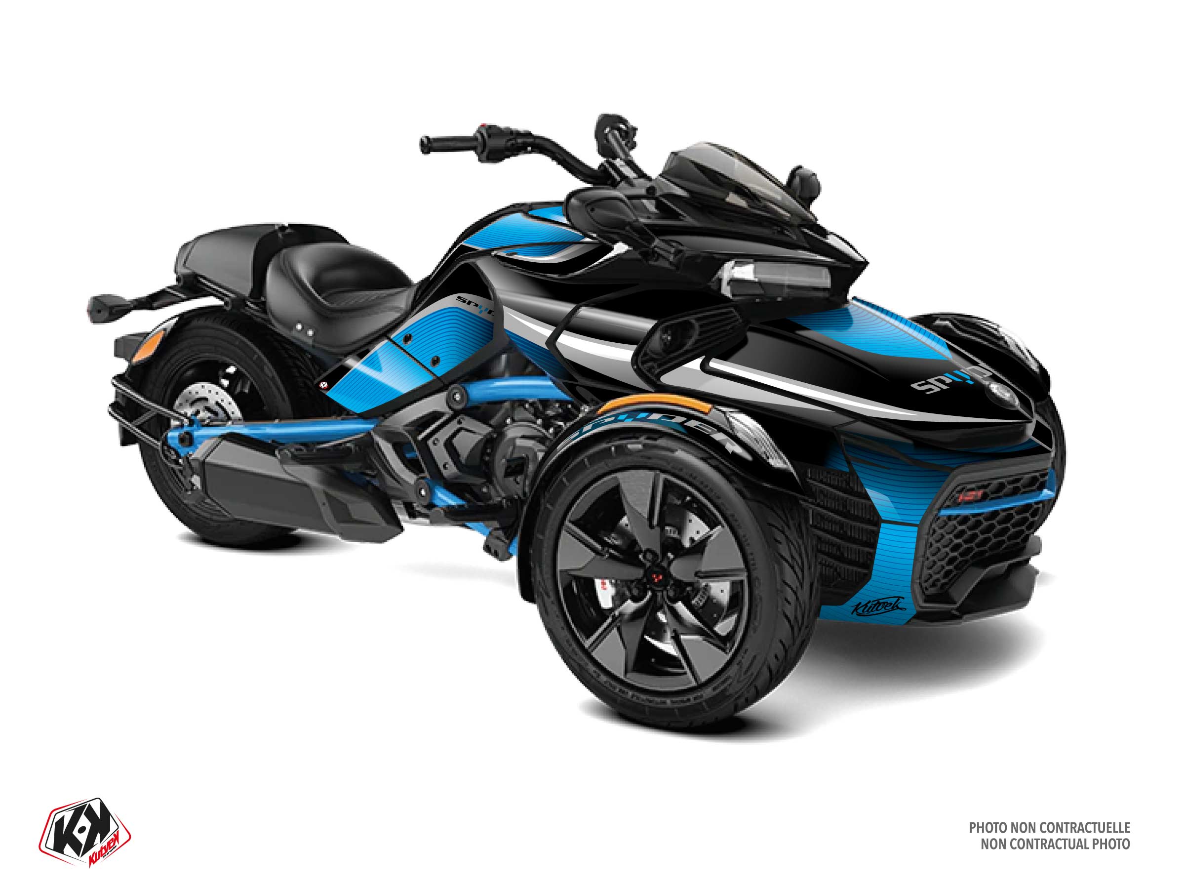 Can-am Spyder F3 Hybrid Wave Graphic Kit Blue