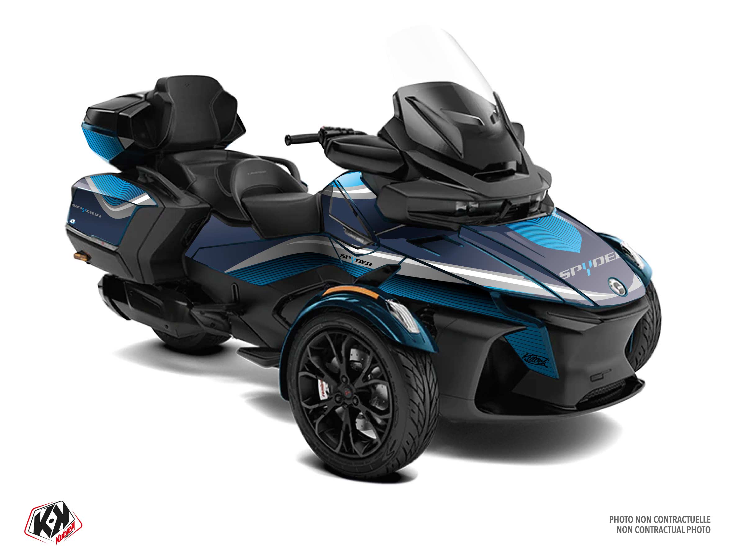 Can-am Spyder Rt Hybrid Wave Graphic Kit Blue