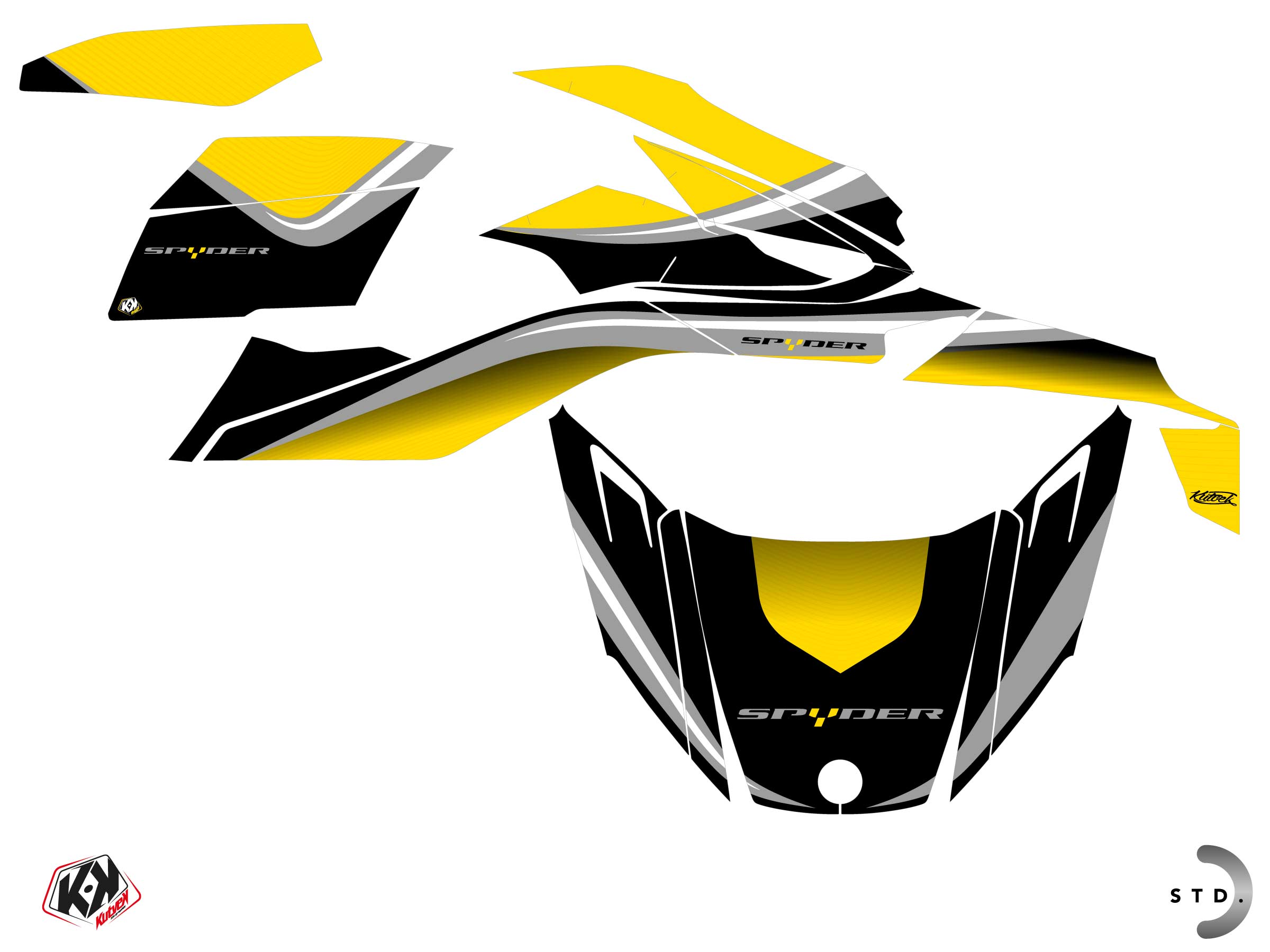 Can-am Spyder Rt Hybrid Wave Graphic Kit Yellow