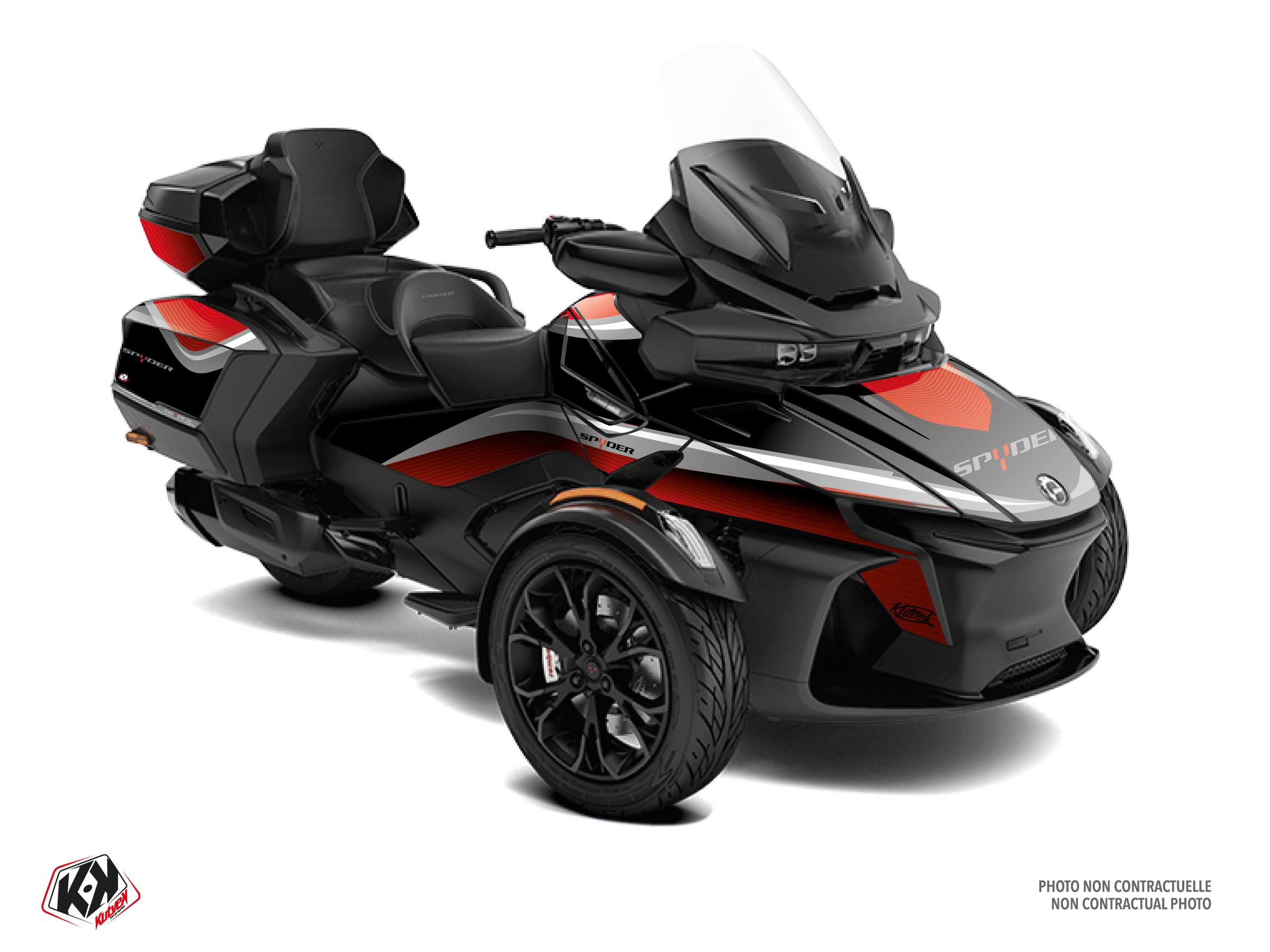 Can-am Spyder Rt Hybrid Wave Graphic Kit Red