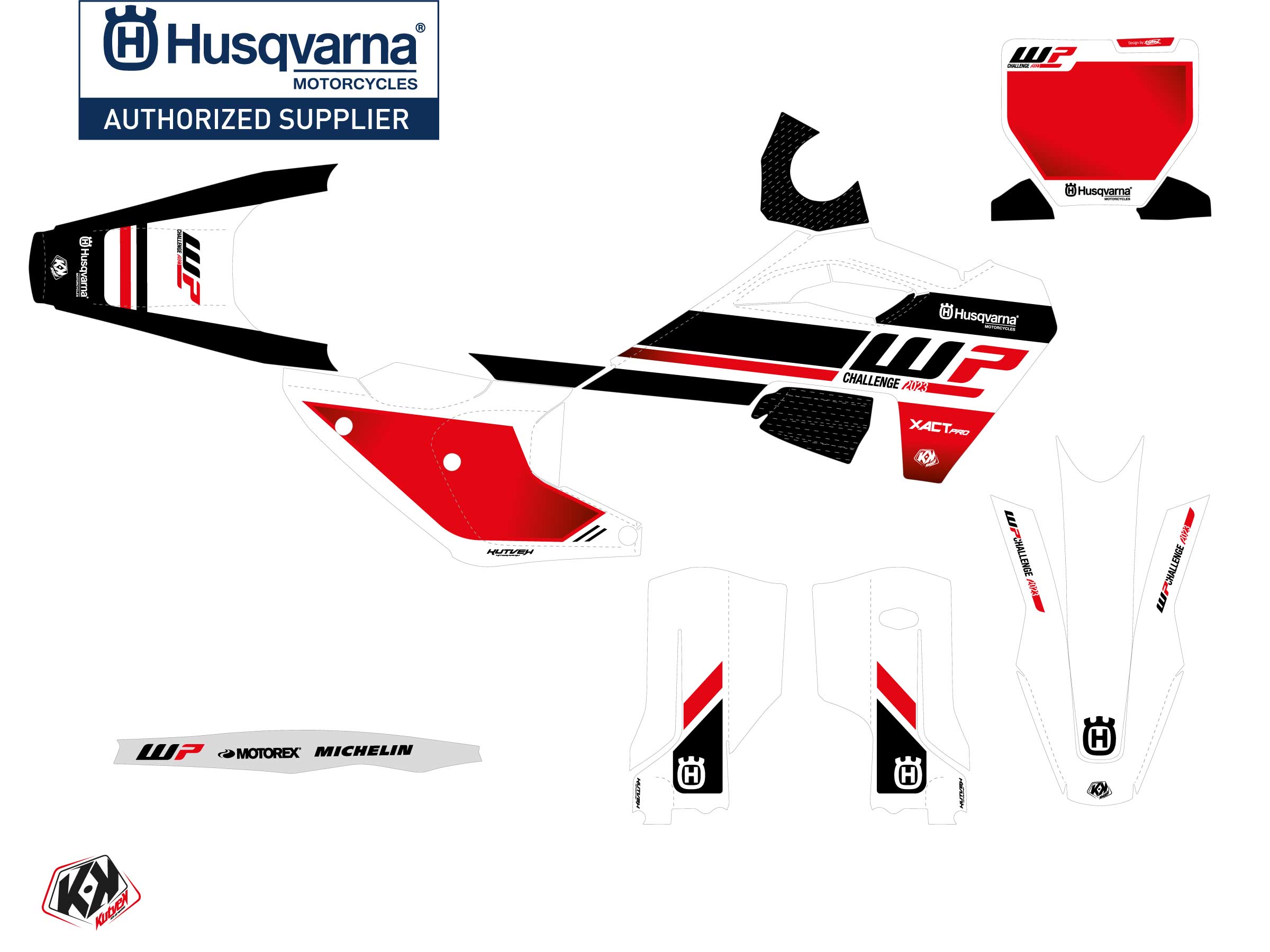 Kit Déco Motocross Wp23 Husqvarna Tc 125 Blanc