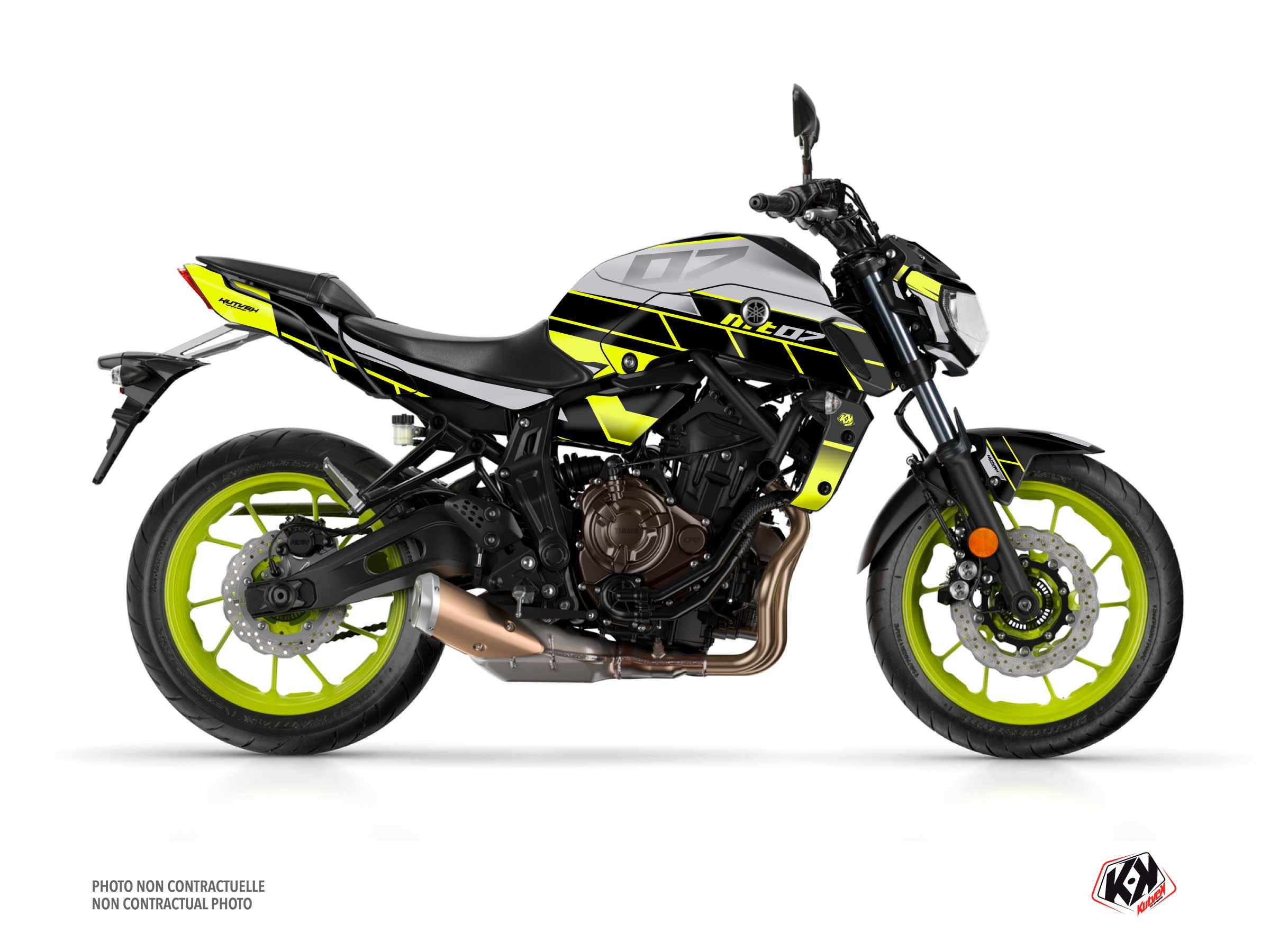 Yamaha MT 07 Street Bike Conquer Graphic Kit Yellow