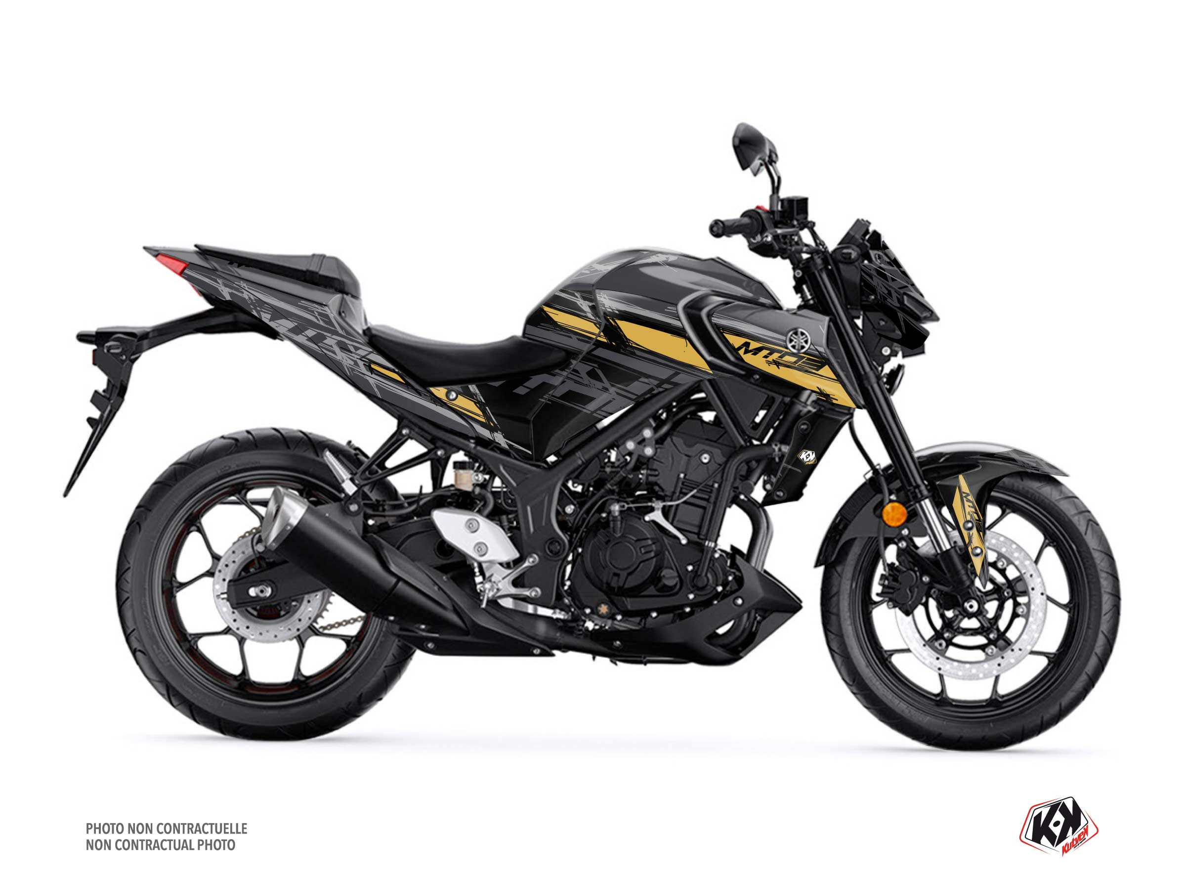 Yamaha MT 03 Street Bike Channel Graphic Kit Black Kutvek