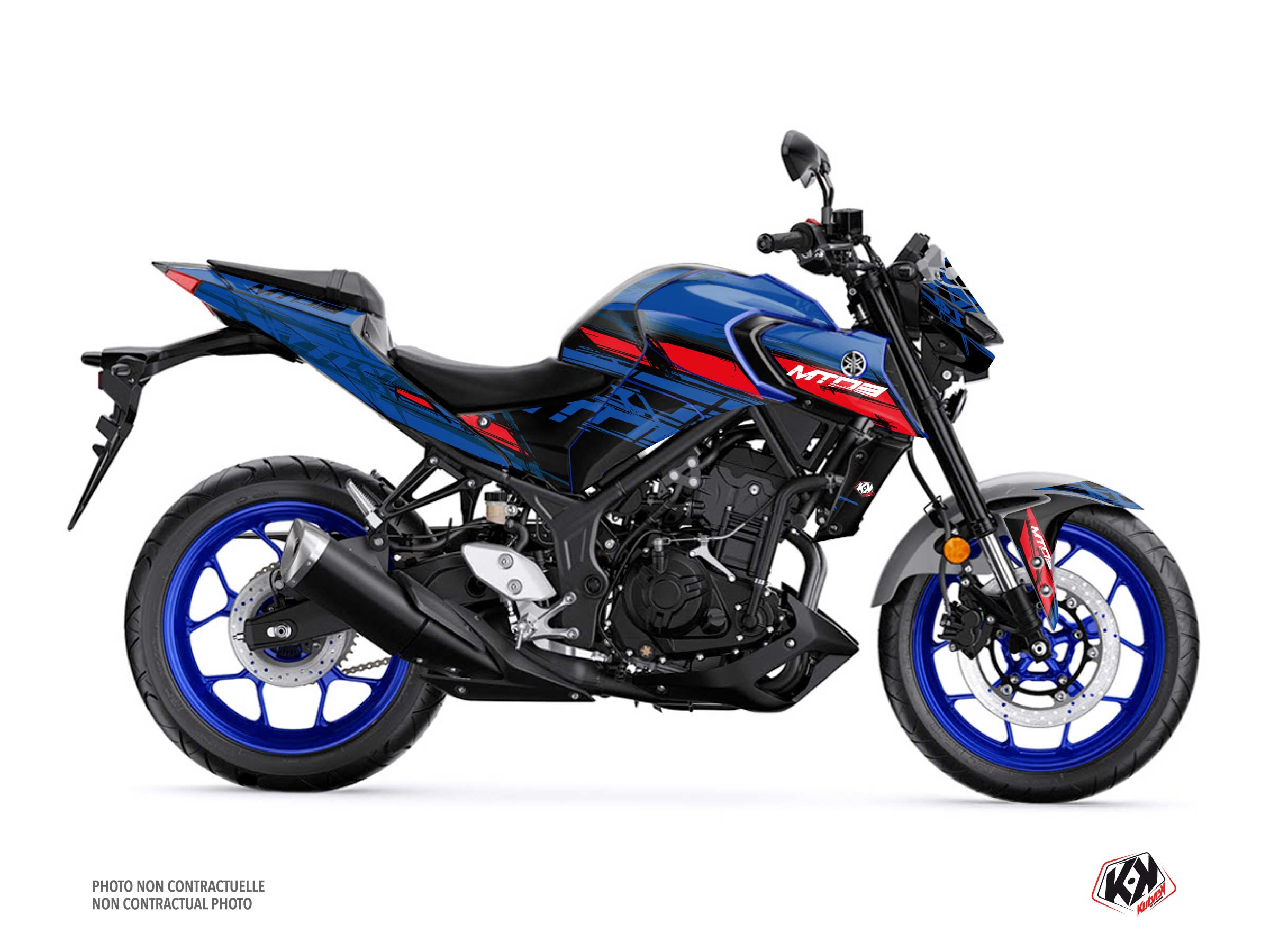 Yamaha MT 03 Street Bike Channel Graphic Kit Blue