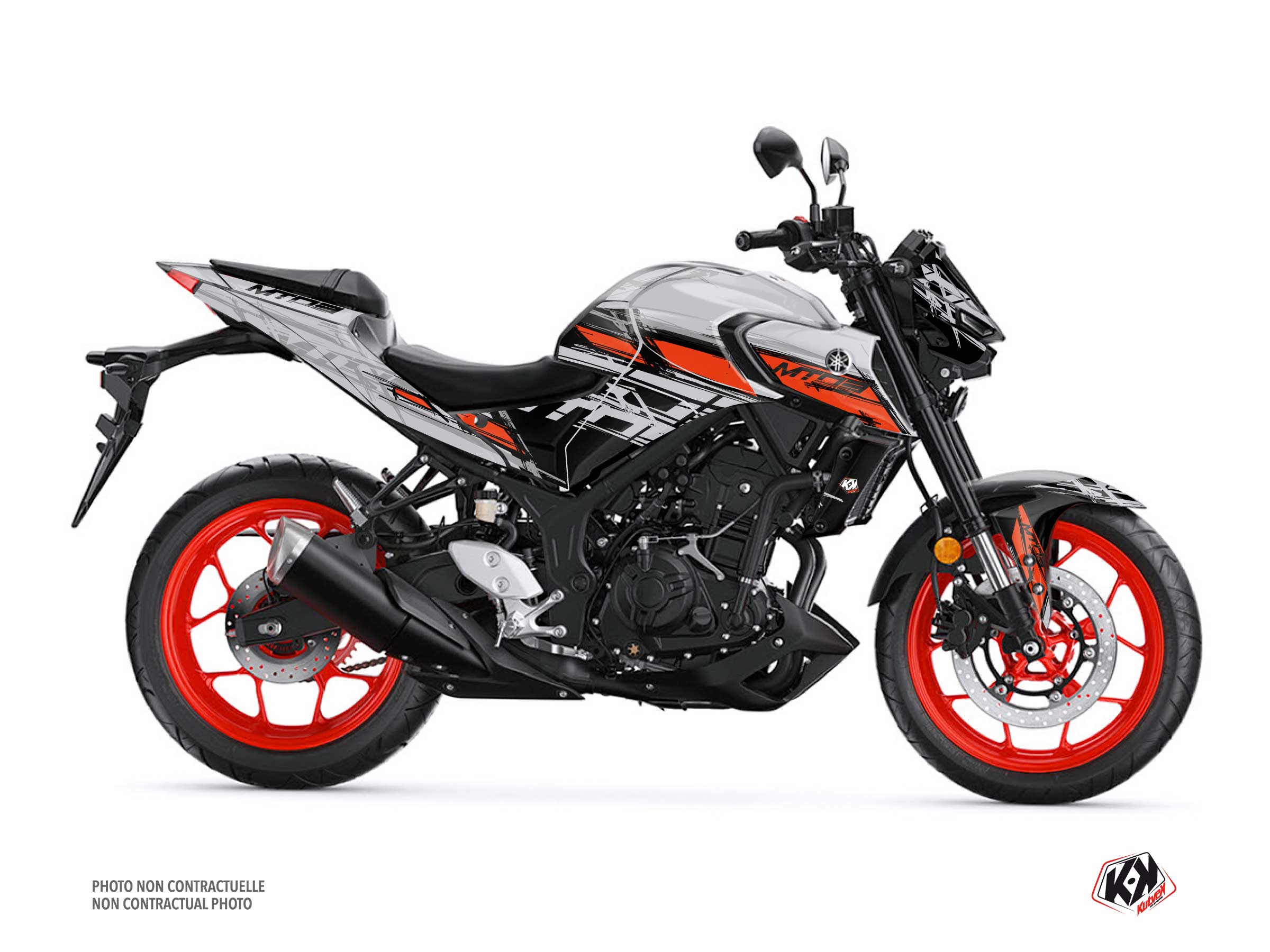 Yamaha MT 03 Street Bike Channel Graphic Kit Grey