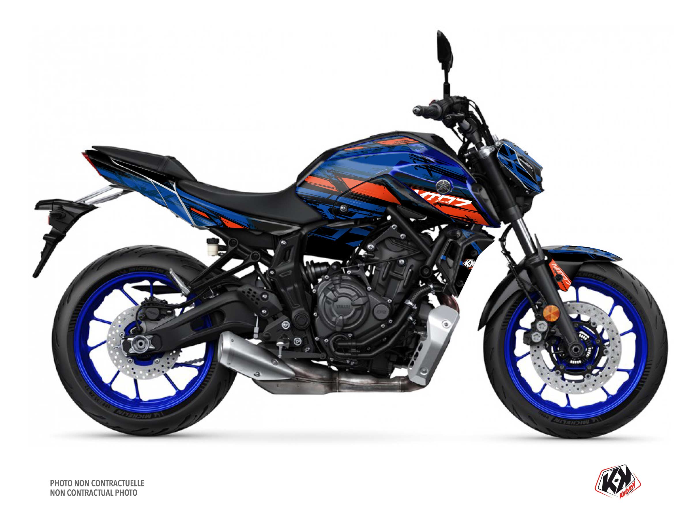 Yamaha MT 07 Street Bike Channel Graphic Kit Blue