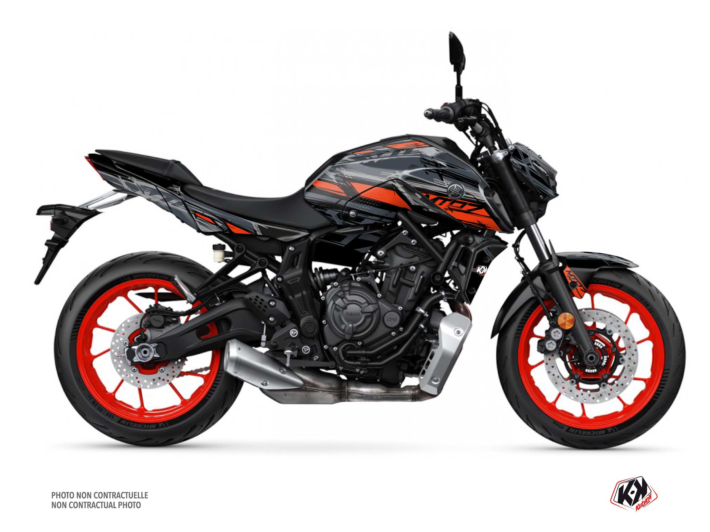 Yamaha MT 07 Street Bike Channel Graphic Kit Grey