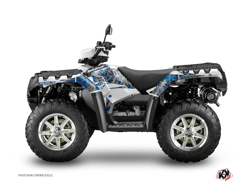 Polaris 550 Sportsman Touring ATV Vintage Graphic Kit Grey Blue