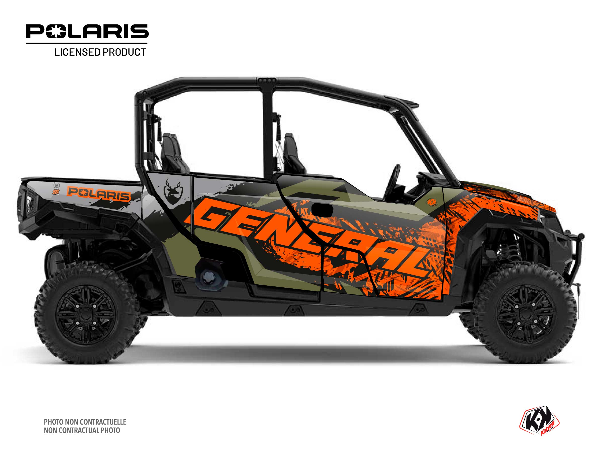 Polaris GENERAL 1000 4 doors UTV Chaser Graphic Kit Orange