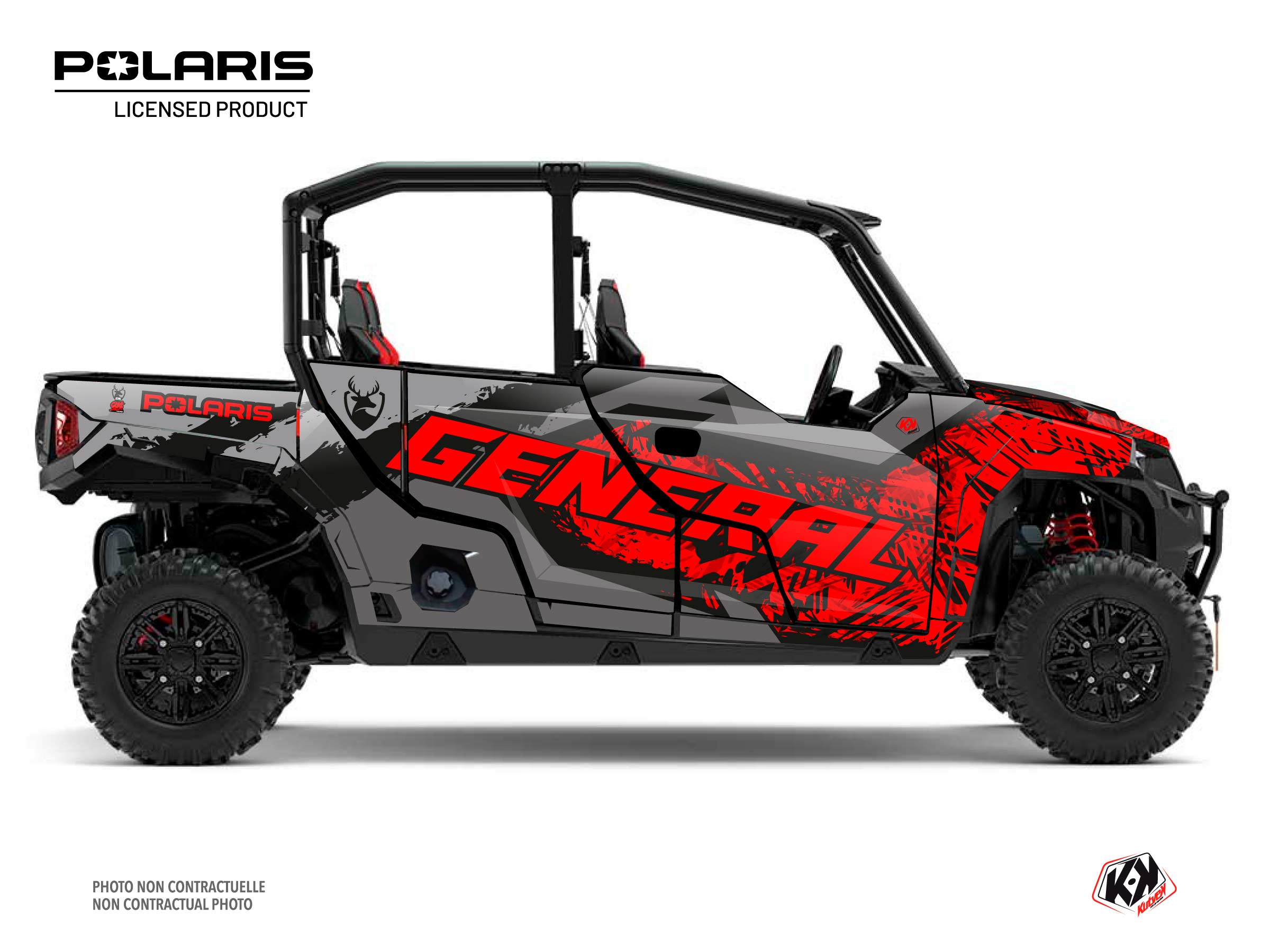 Polaris GENERAL 1000 4 doors UTV Chaser Graphic Kit Red FULL