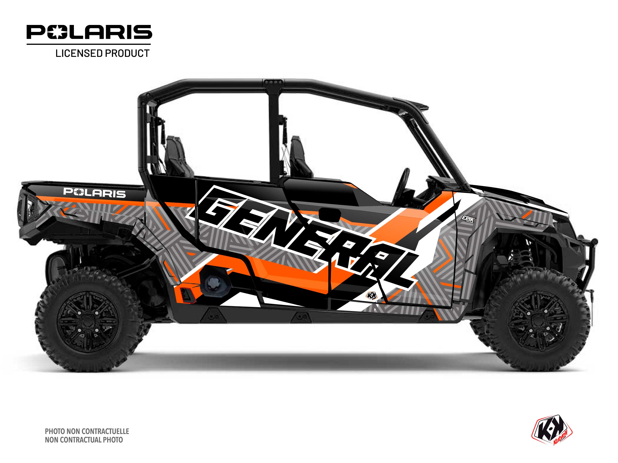 Polaris GENERAL 1000 4 doors UTV Epik Graphic Kit Grey FULL