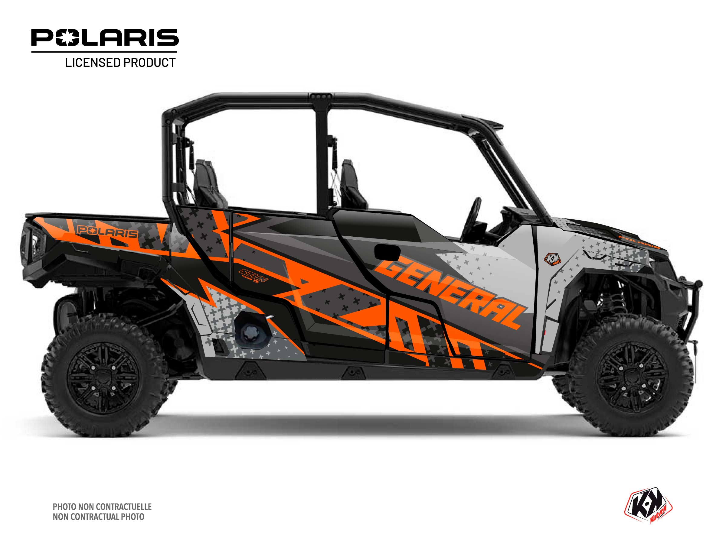 Polaris GENERAL 1000 4 doors UTV Stun Graphic Kit Grey FULL