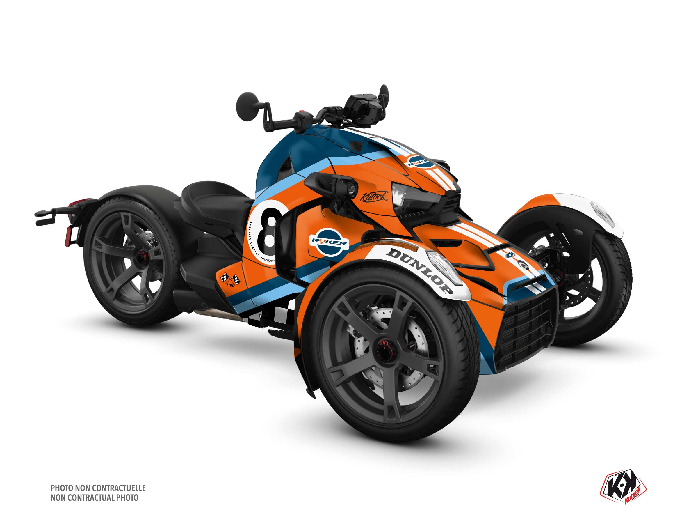Can Am Ryker 600 Roadster 8Ball Graphic Kit Orange