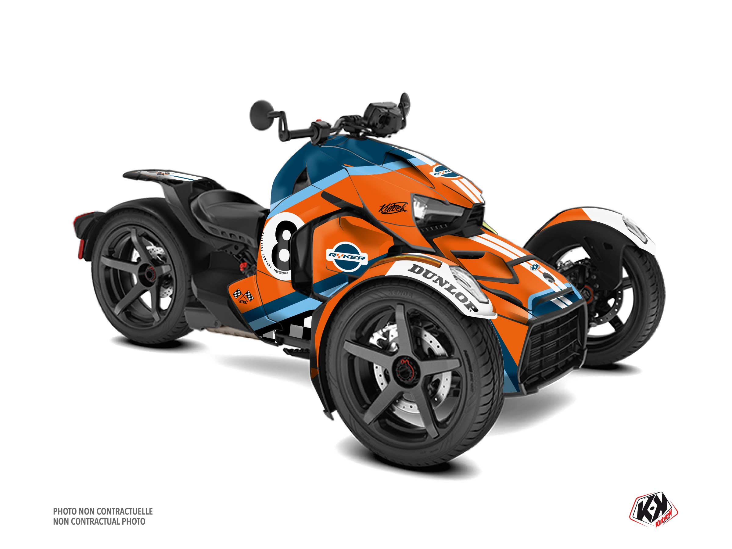 Can Am Ryker 900 Sport Roadster 8Ball Graphic Kit Orange