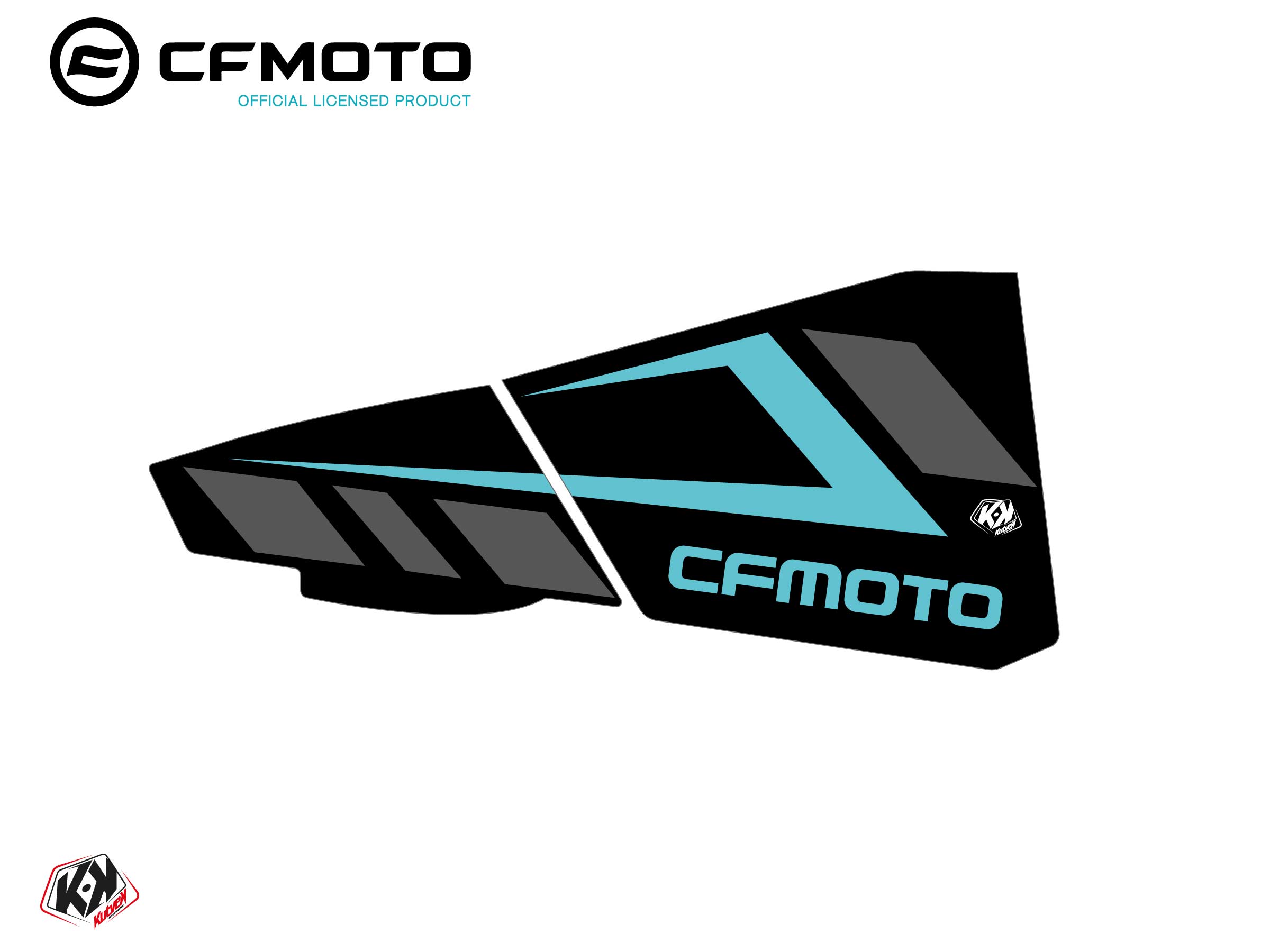 Graphic Kit Lower Half Doors BPZ1 CF Moto Zforce 500-550-800-1000 Turquoise