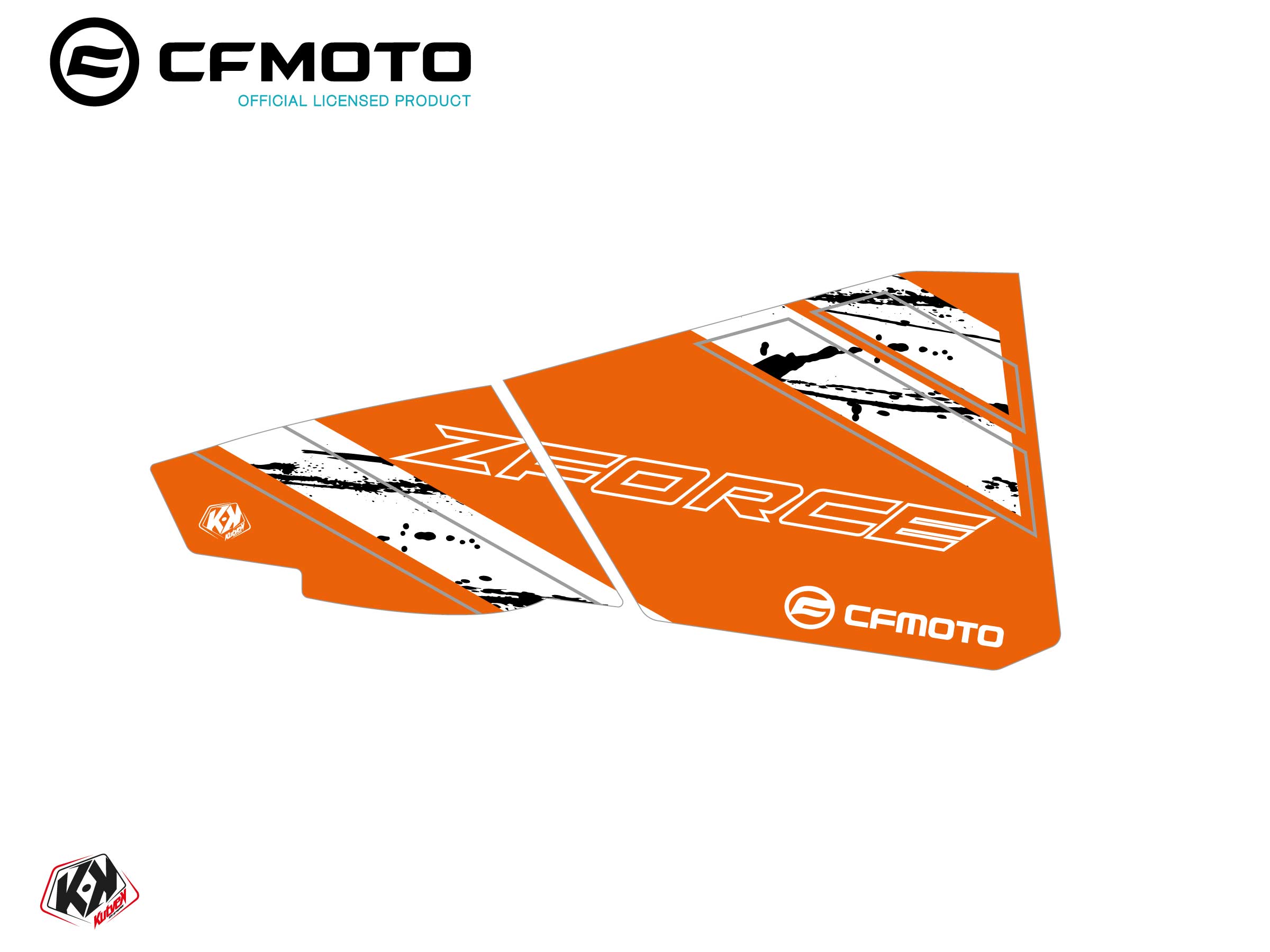 Graphic Kit Lower Half Doors BPZ2 CF Moto Zforce 500-550-800-1000 Orange