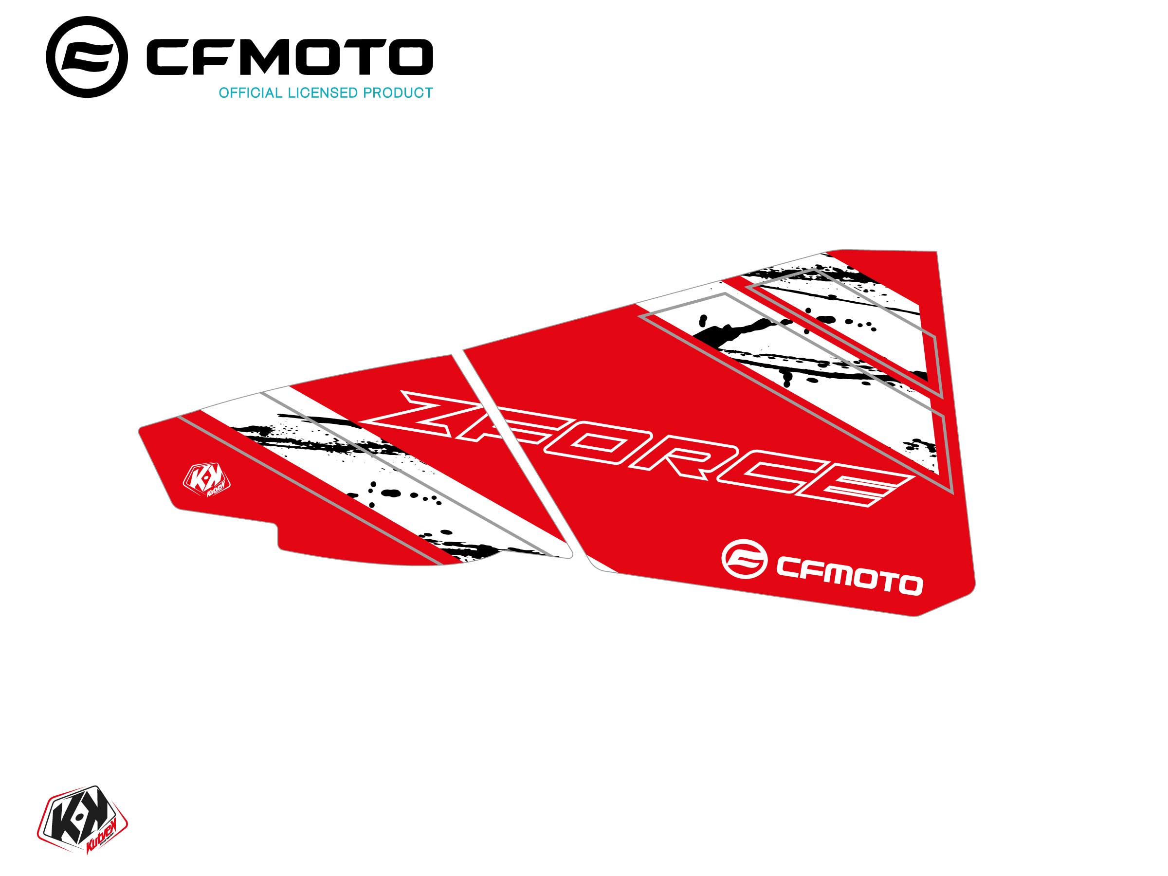 Graphic Kit Lower Half Doors BPZ2 CF Moto Zforce 500-550-800-1000 Red
