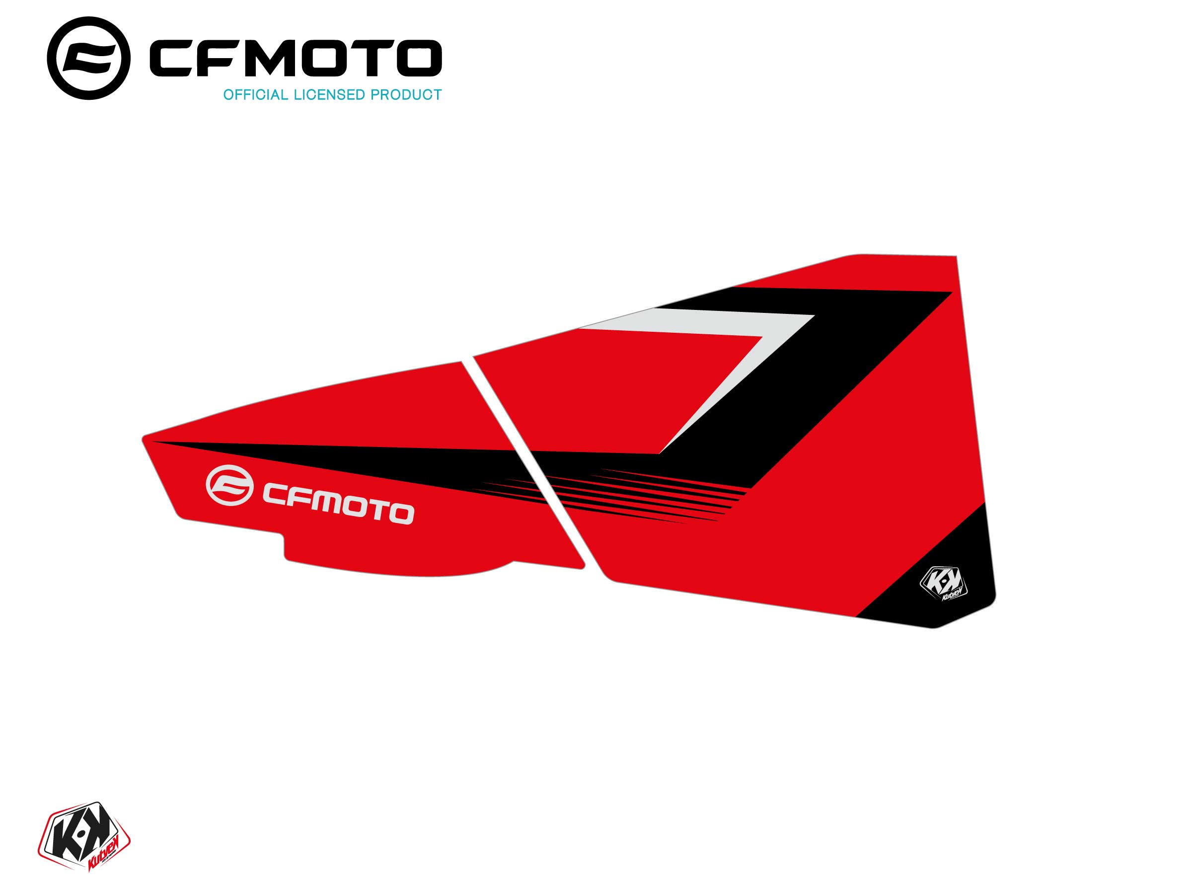 Graphic Kit Lower Half Doors BPZ3 CF Moto Zforce 500-550-800-1000 Red