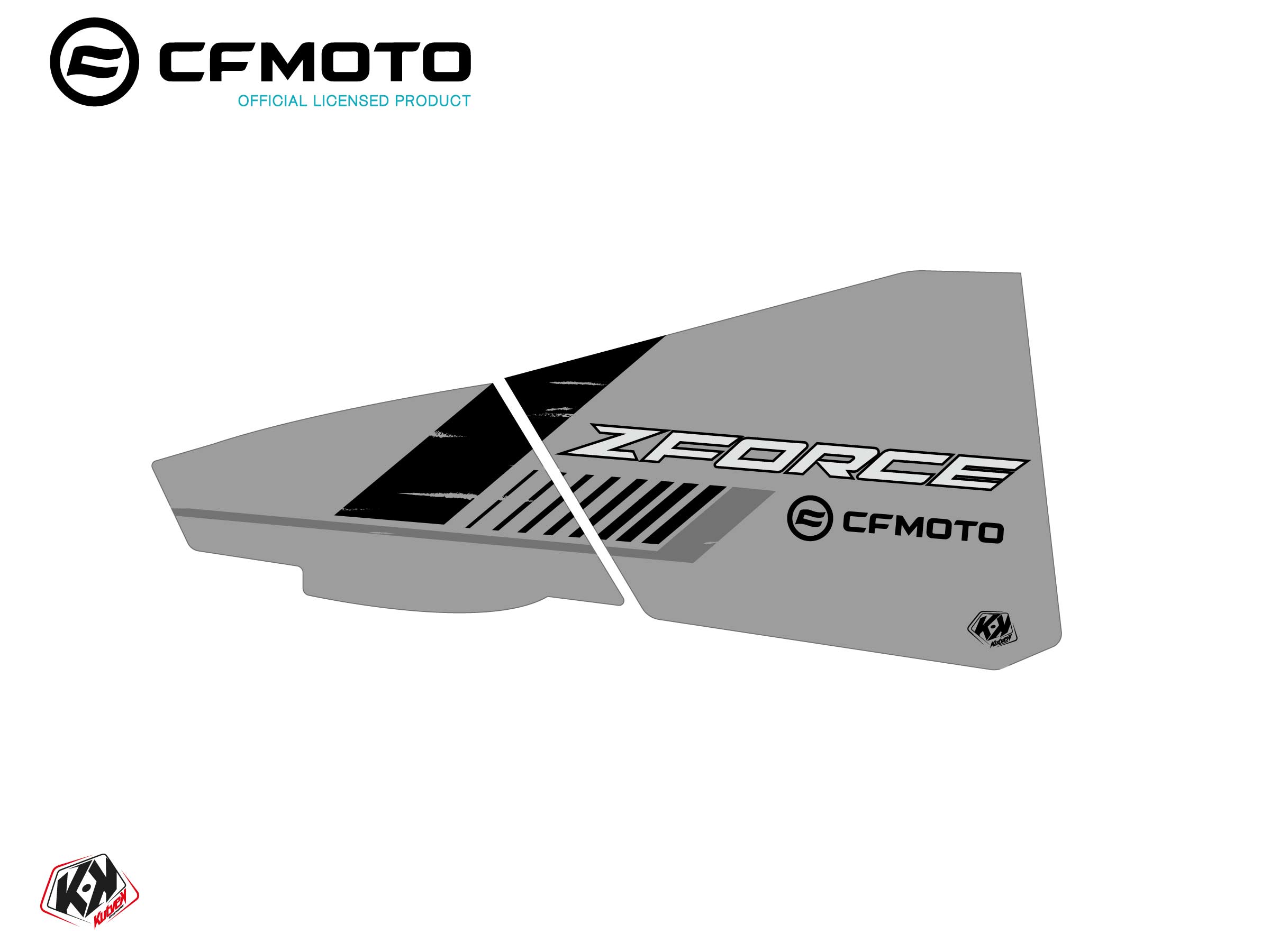 Graphic Kit Lower Half Doors BPZ5 CF Moto Zforce 500-550-800-1000 Grey