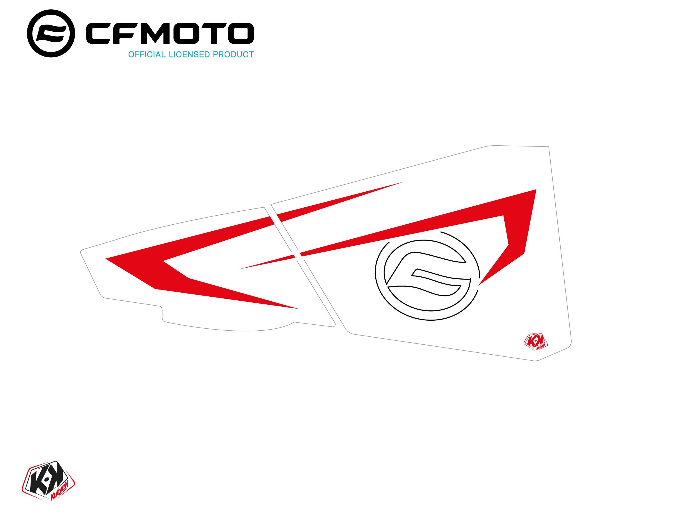 Graphic Kit Lower Half Doors BPZ7 CF Moto Zforce 500-550-800-1000 White