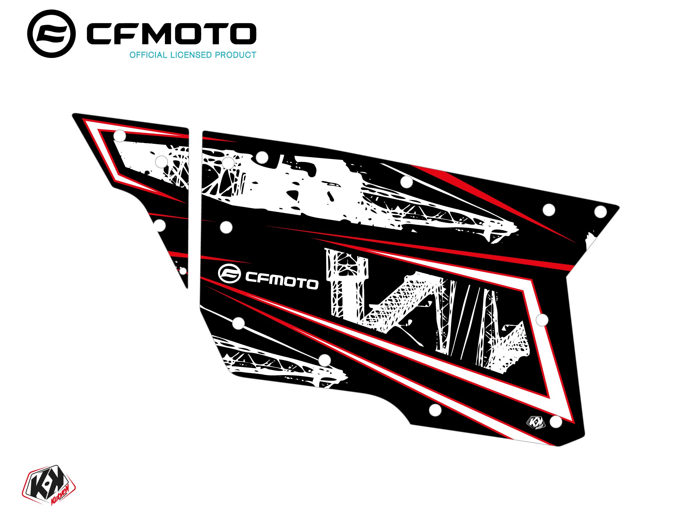 Kit Déco Portes Complètes PCZ1 CF Moto Zforce 500-550-800-1000 Noir