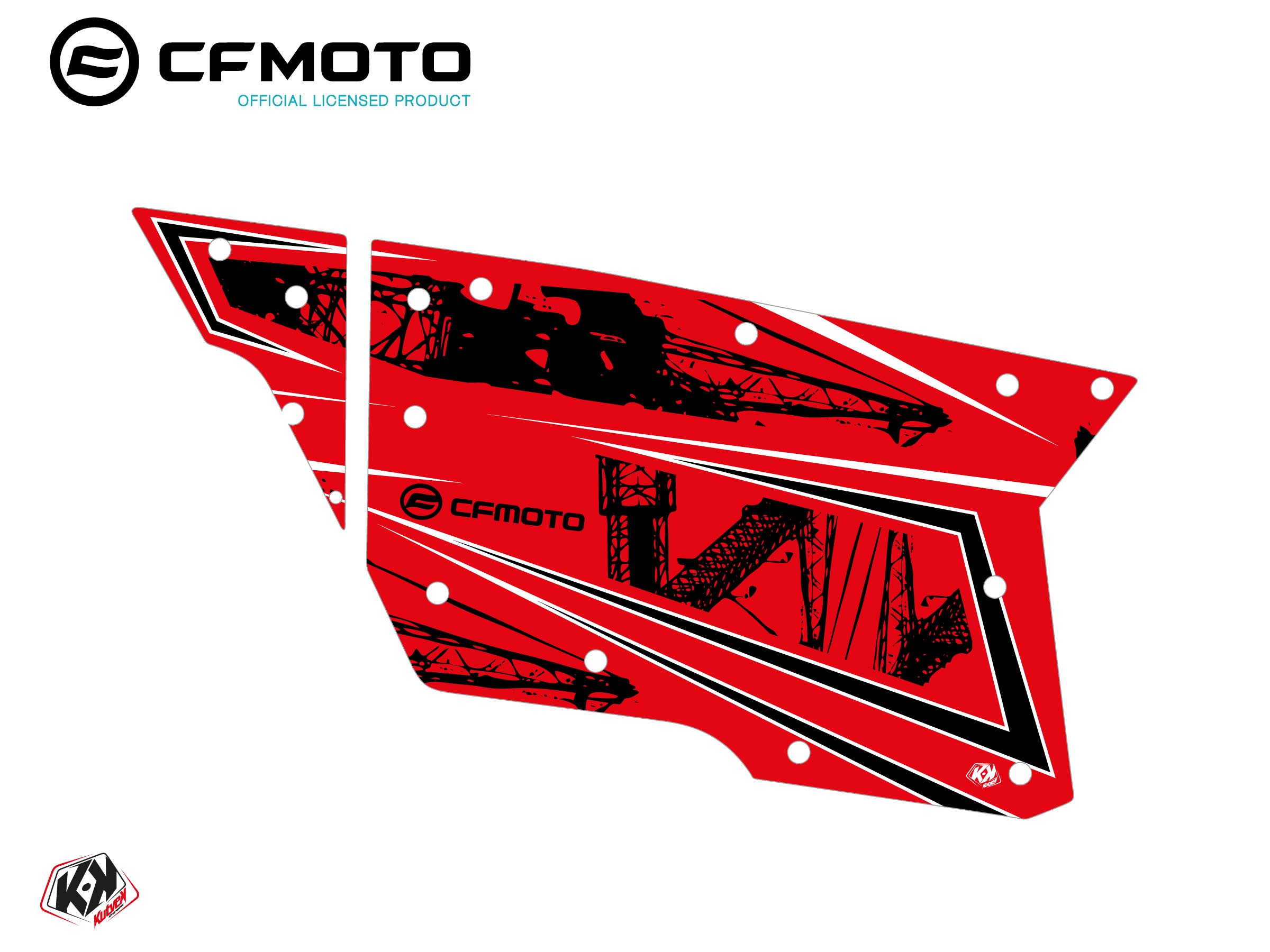 Kit Déco Portes Complètes PCZ1 CF Moto Zforce 500-550-800-1000 Rouge