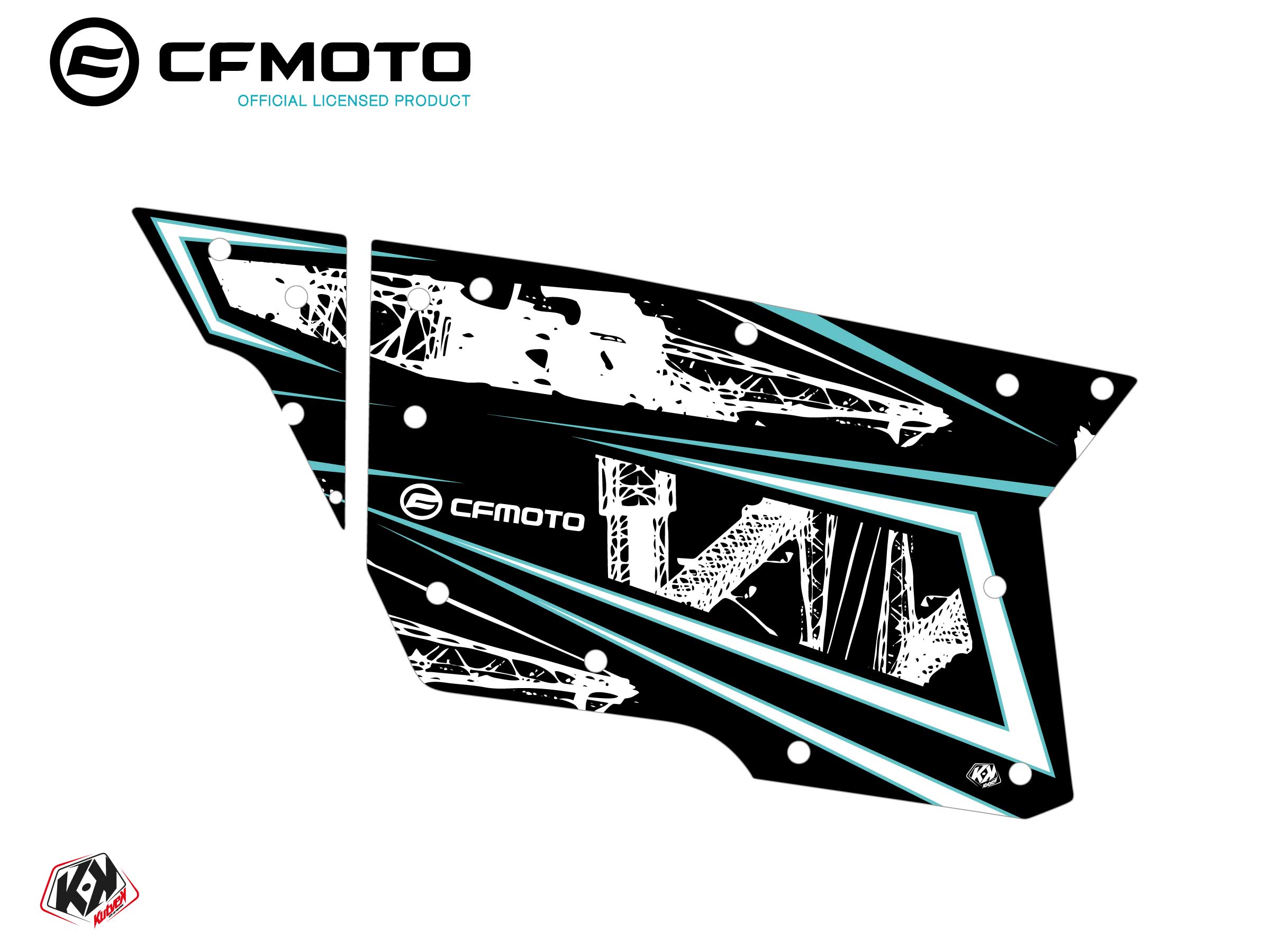 Kit Déco Portes Complètes PCZ1 CF Moto Zforce 500-550-800-1000 Turquoise