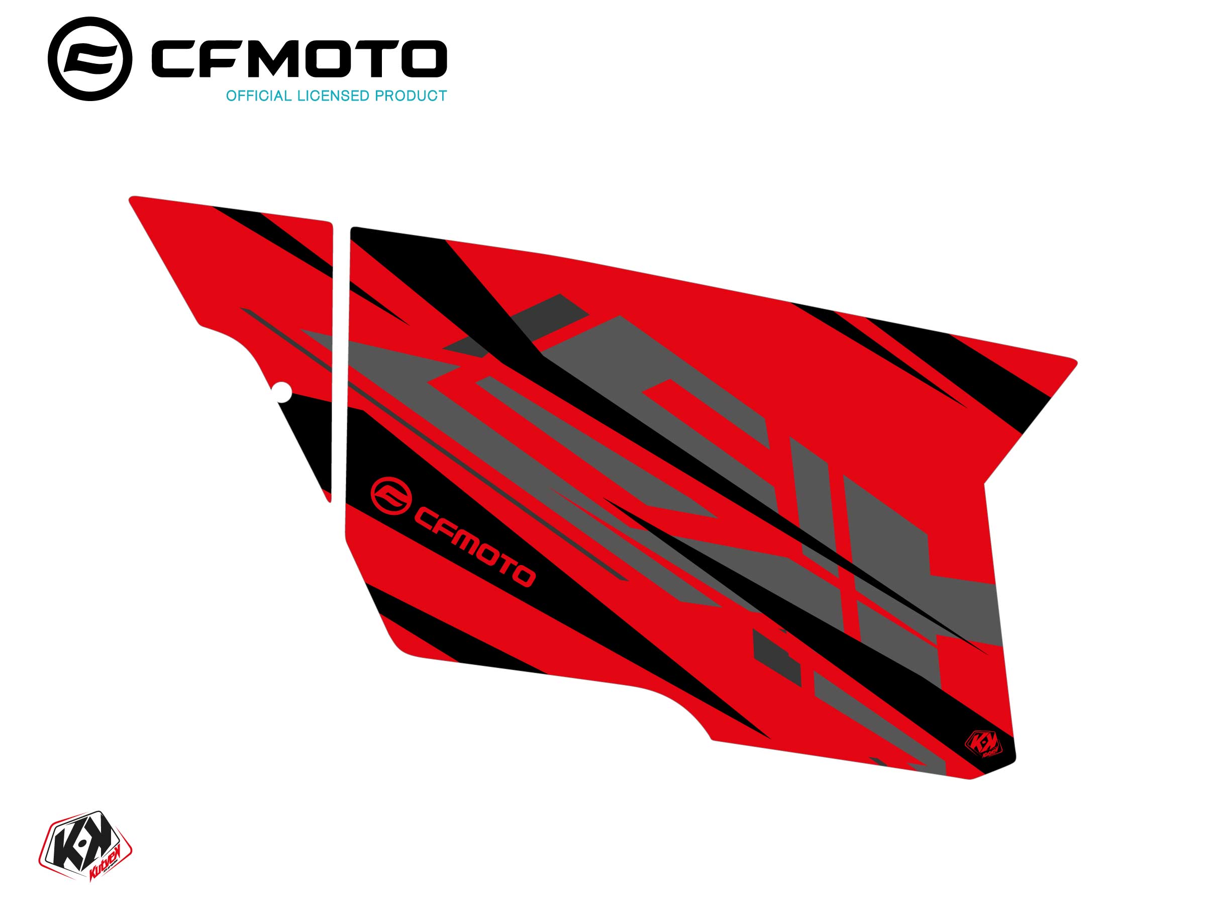 Kit Déco Portes Complètes PCZ10 CF Moto Zforce 500-550-800-1000 Rouge
