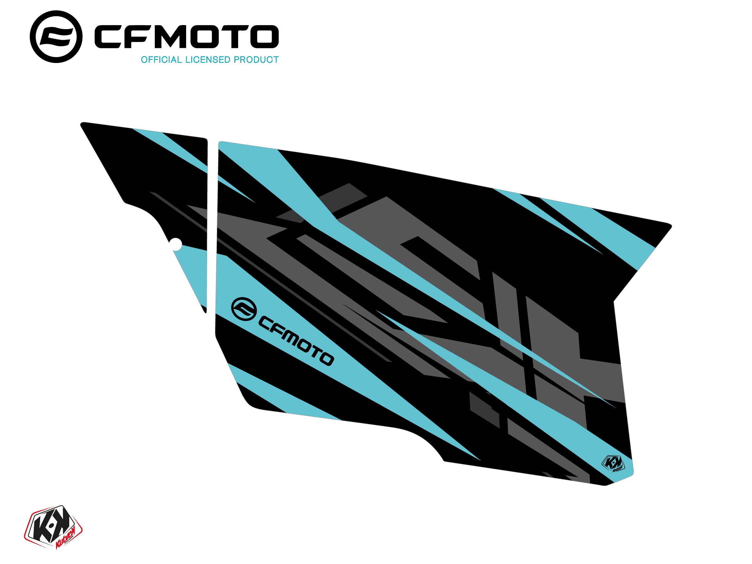 Kit Déco Portes Complètes PCZ10 CF Moto Zforce 500-550-800-1000 Turquoise