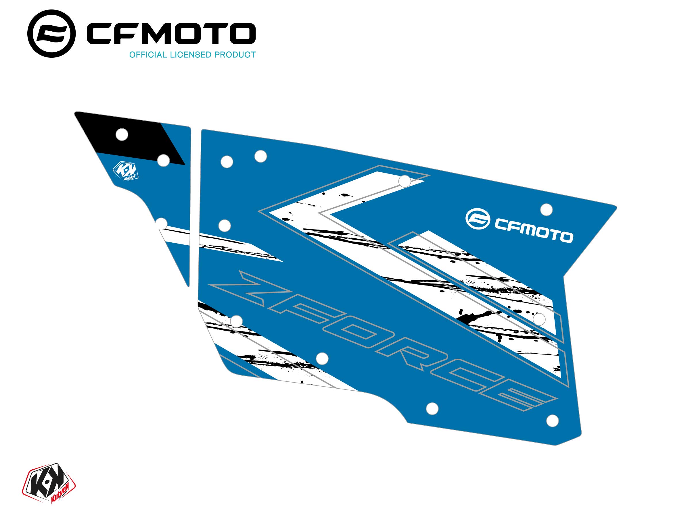 Kit Déco Portes Complètes PCZ12 CF Moto Zforce 500-550-800-1000 Bleu