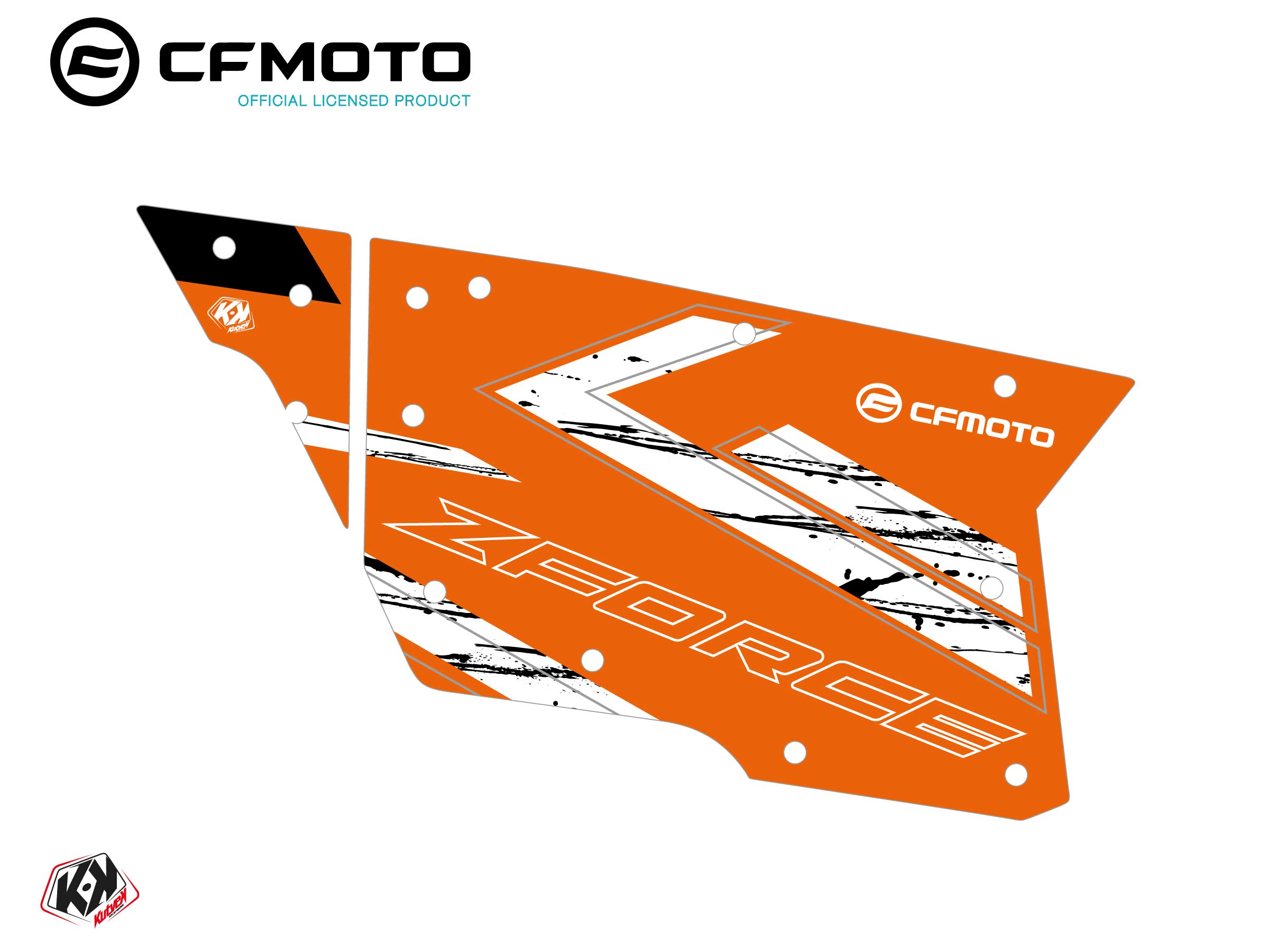 Kit Déco Portes Complètes PCZ12 CF Moto Zforce 500-550-800-1000 Orange