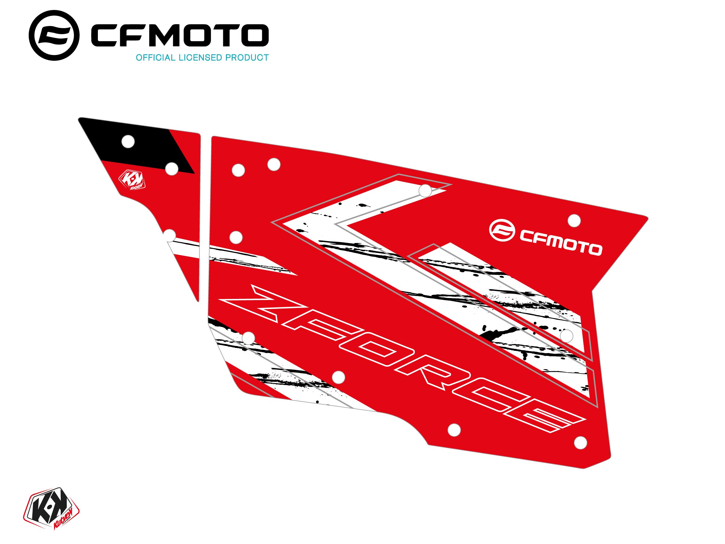 Kit Déco Portes Complètes PCZ12 CF Moto Zforce 500-550-800-1000 Rouge