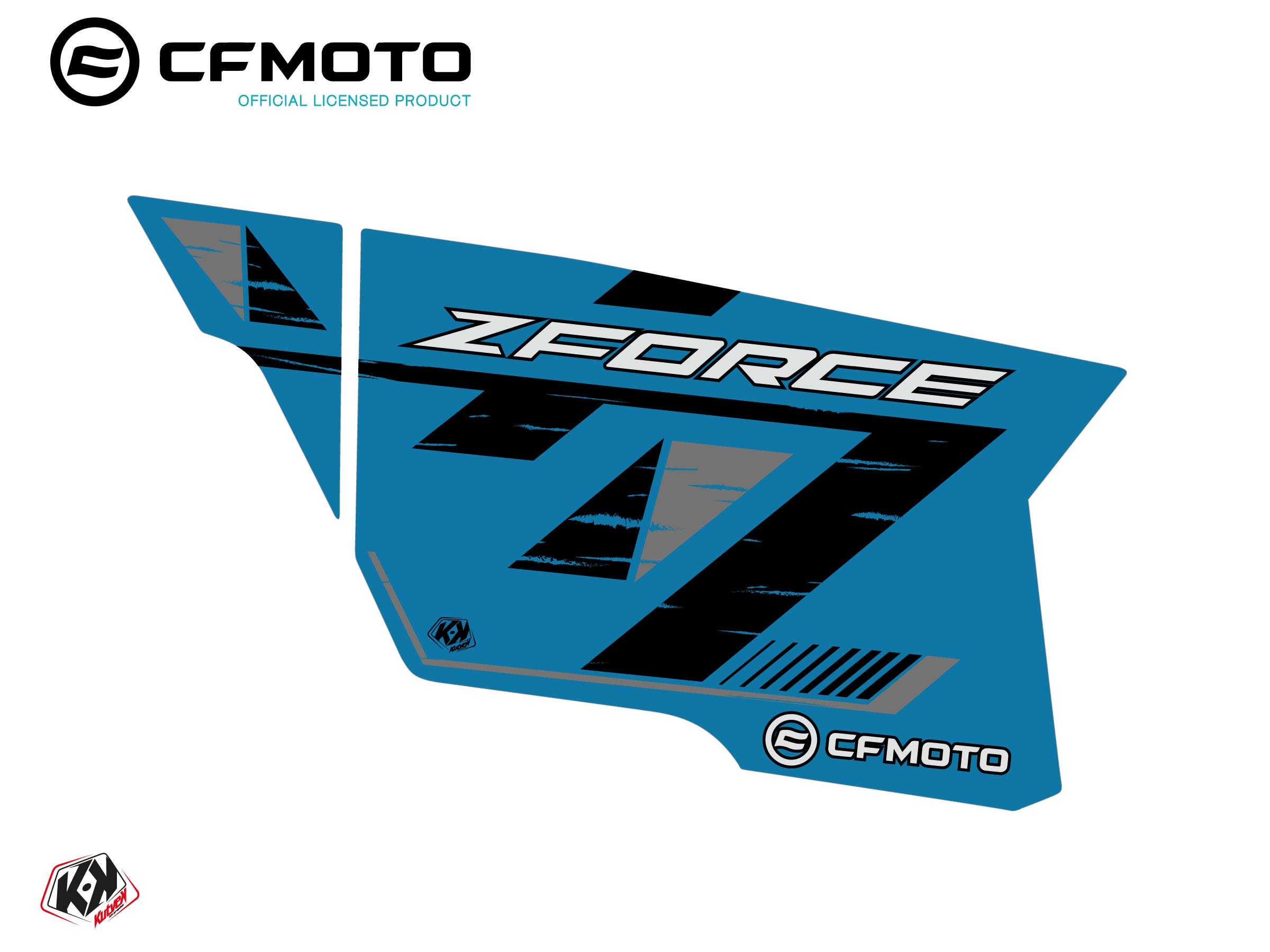 Kit Déco Portes Complètes PCZ15 CF Moto Zforce 500-550-800-1000 Bleu