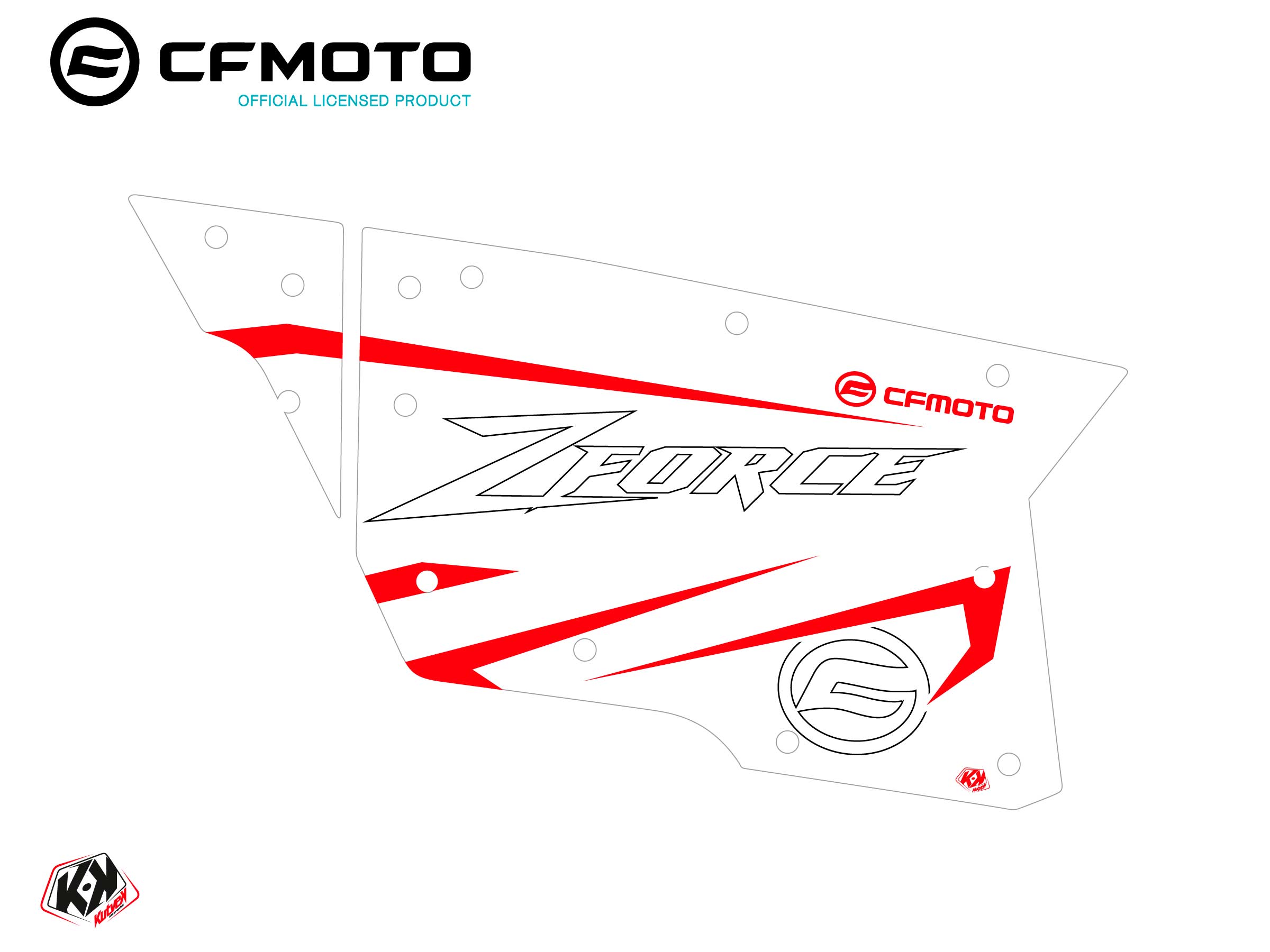 Graphic Kit Complete Doors PCZ17 CF Moto Zforce 500-550-800-1000 White