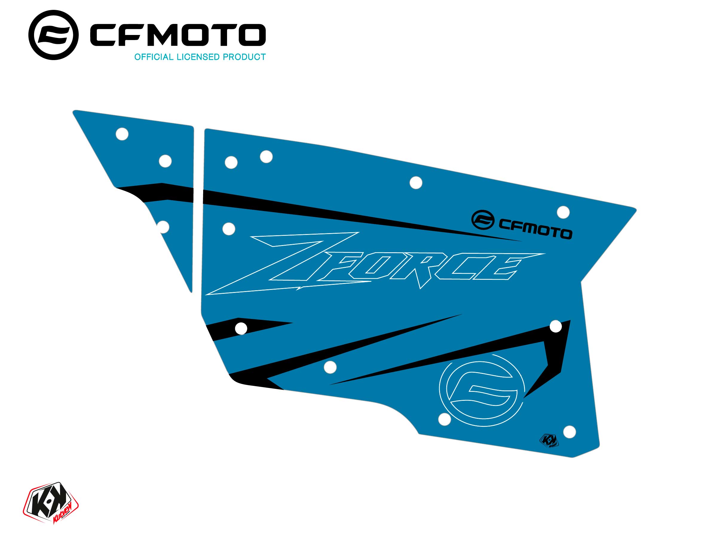 Kit Déco Portes Complètes PCZ17 CF Moto Zforce 500-550-800-1000 Bleu