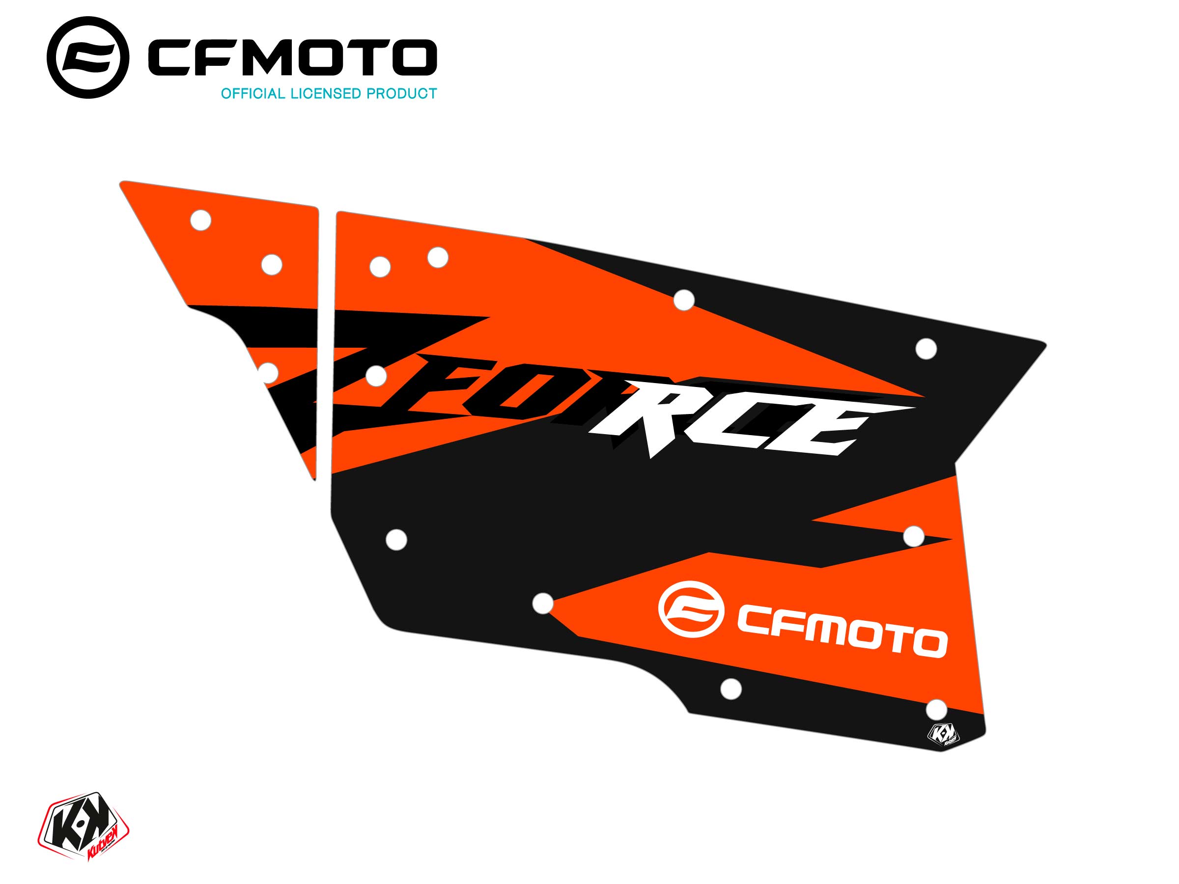 Kit Déco Portes Complètes PCZ18 CF Moto Zforce 500-550-800-1000 Orange