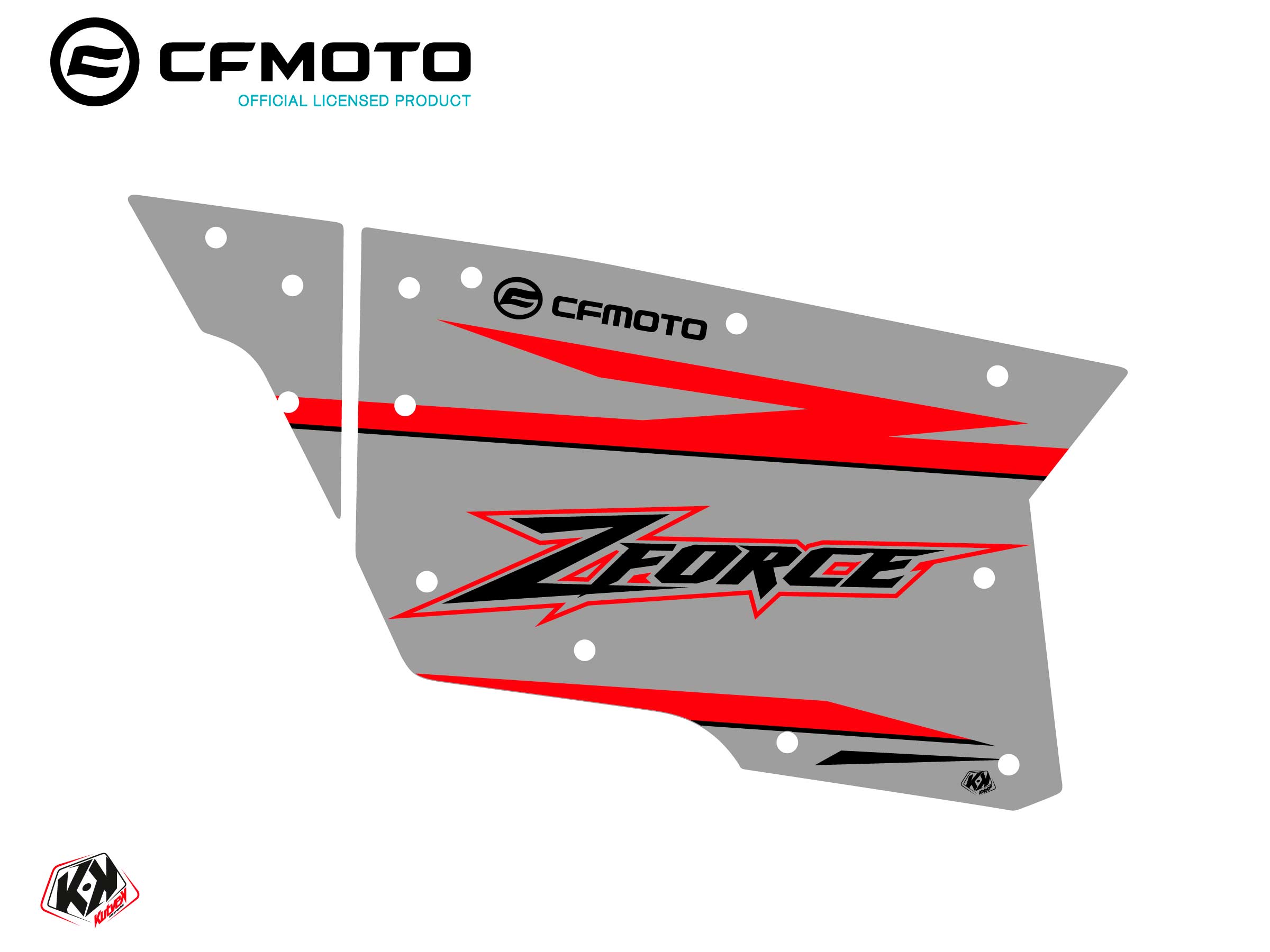 Graphic Kit Complete Doors PCZ19 CF Moto Zforce 500-550-800-1000 Grey